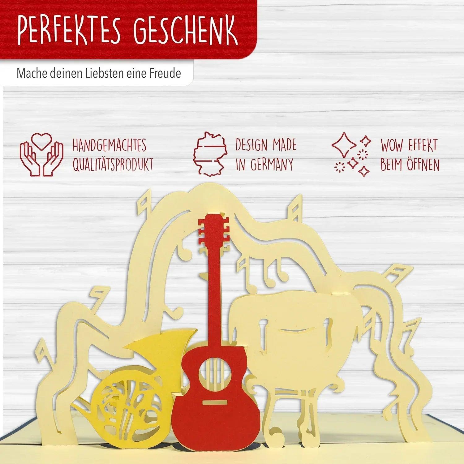 3D Pop-Up Karte Musikorchester, Musikinstrumente, N122 - LINPopUp