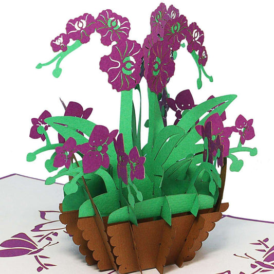 Pop Up Karte 3D Orchidee Lila – Grußkarte Geburtstag & Muttertag - LINPopUp