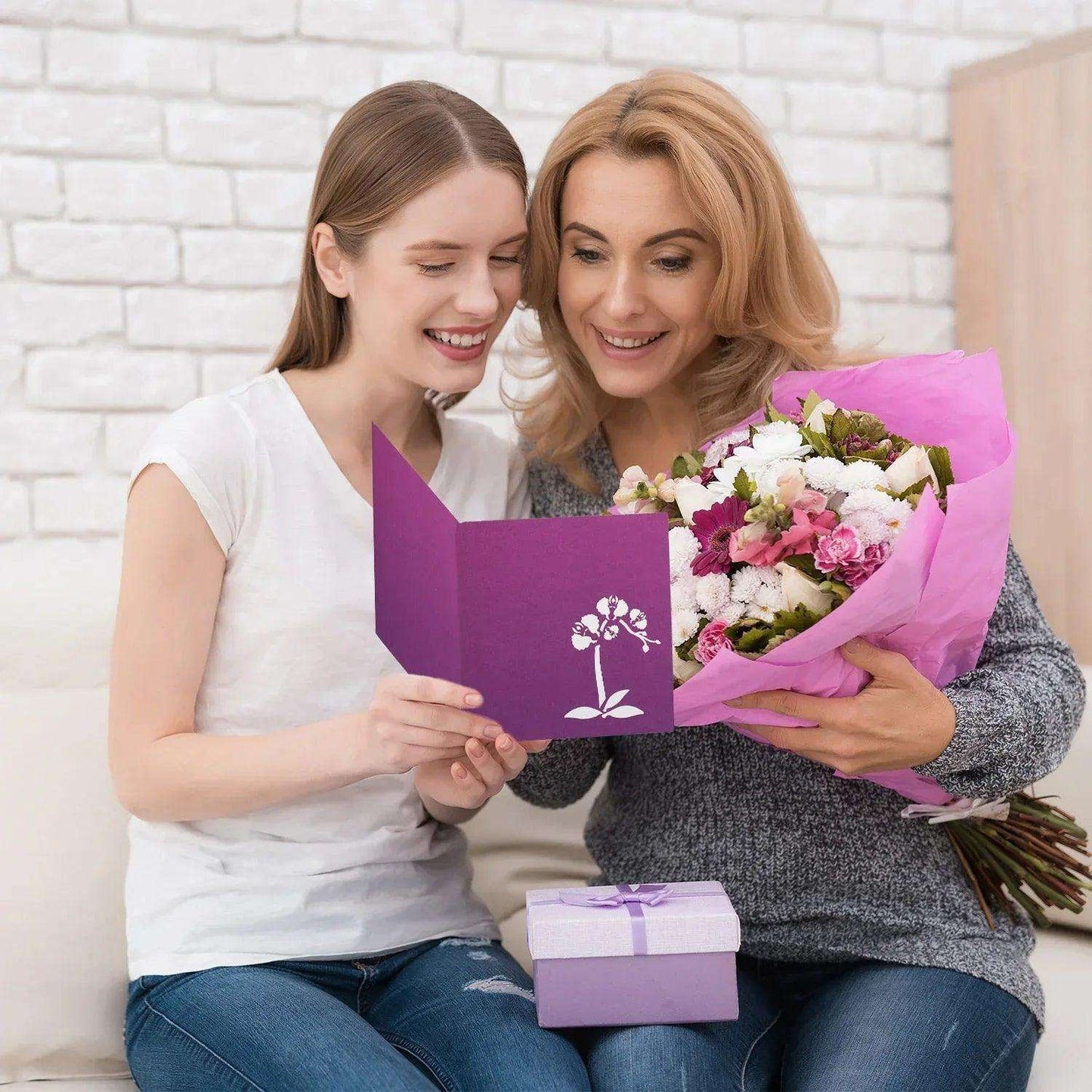 Pop Up Karte 3D Orchidee Lila – Grußkarte Geburtstag & Muttertag - LINPopUp