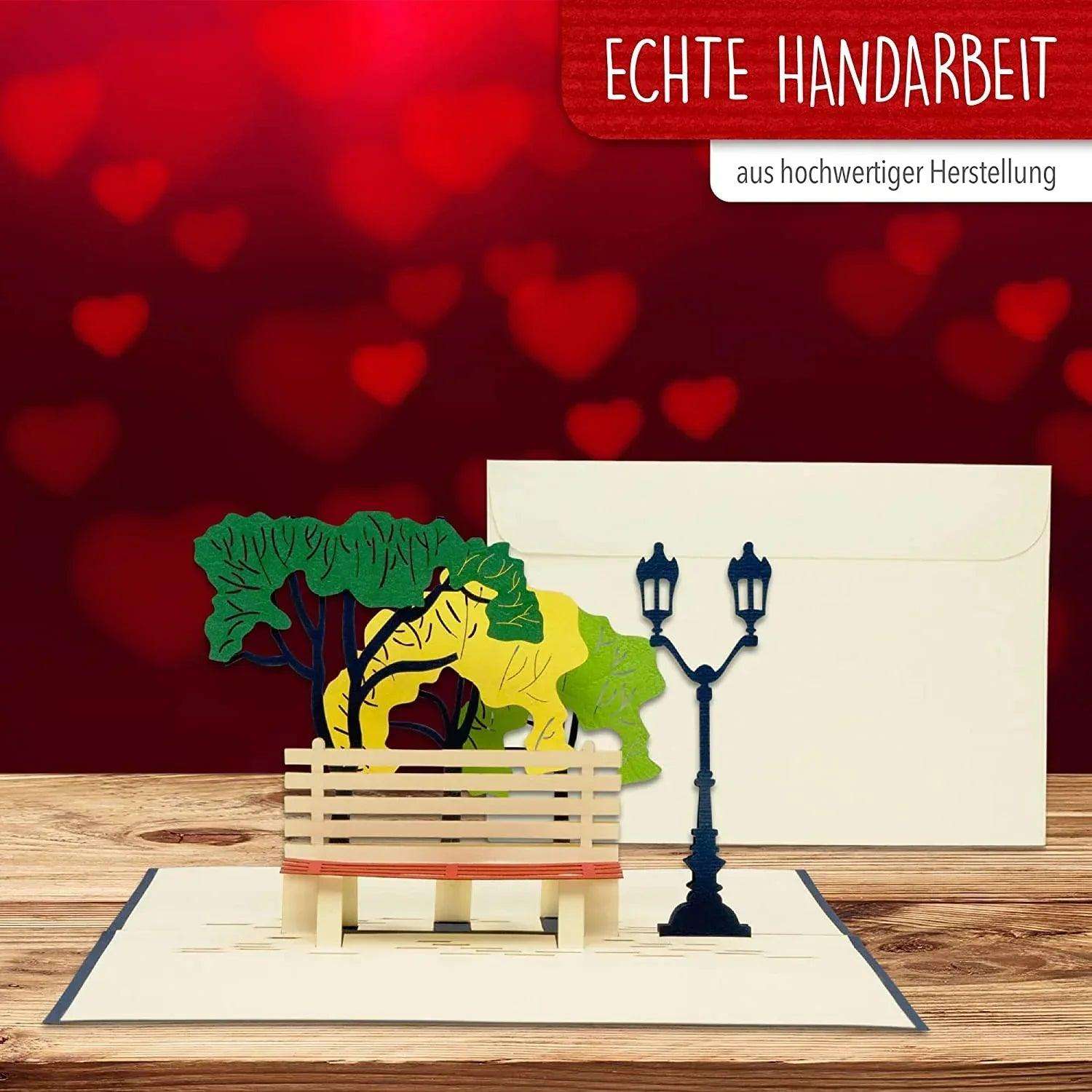 3D Pop-Up Karte Park Parkbank Natur, N257 - LINPopUp