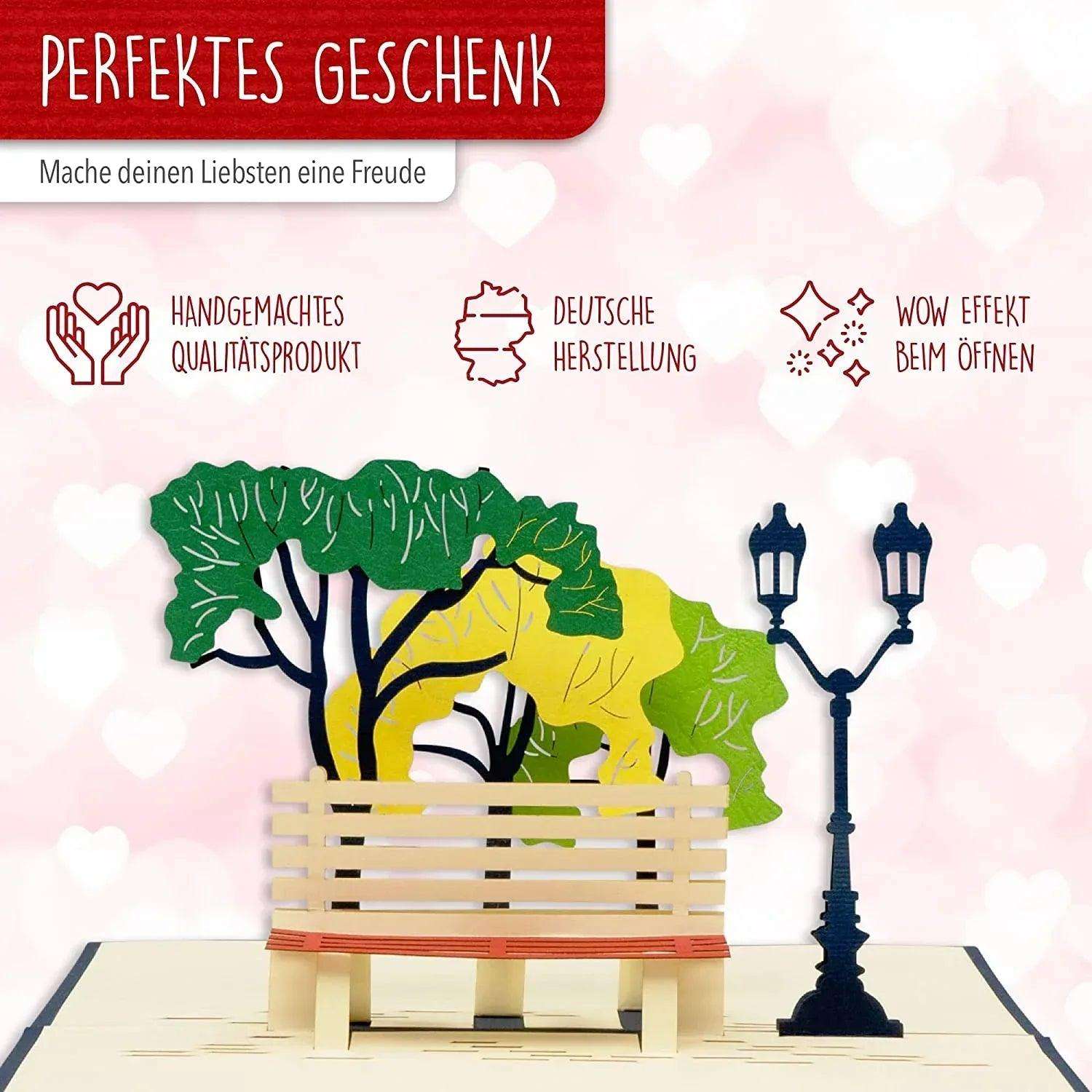 3D Pop-Up Karte Park Parkbank Natur, N257 - LINPopUp