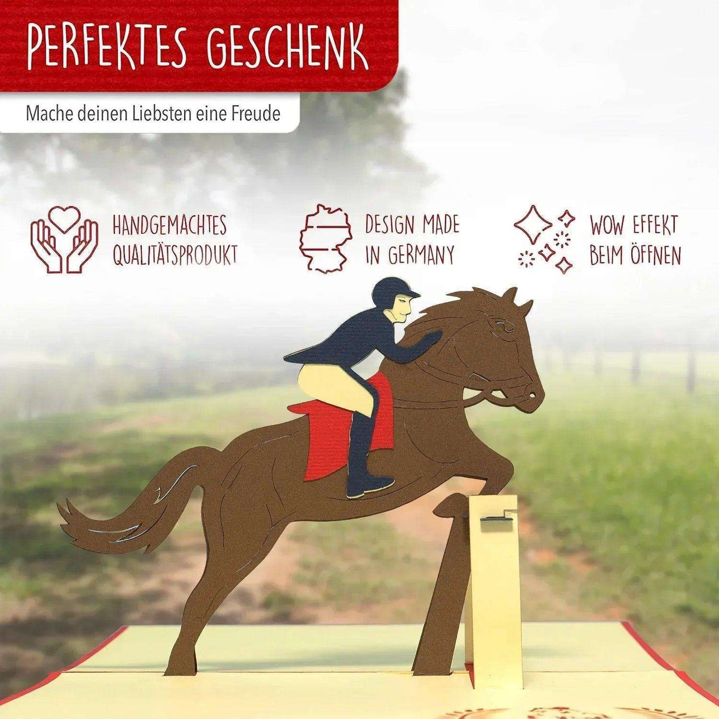 3D Pop-Up Karte Pferd Reiter, N273 - LINPopUp