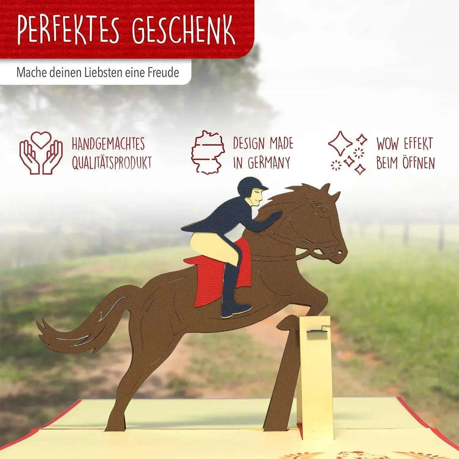 3D Pop-Up Karte Pferd Reiter, N273 - LINPopUp