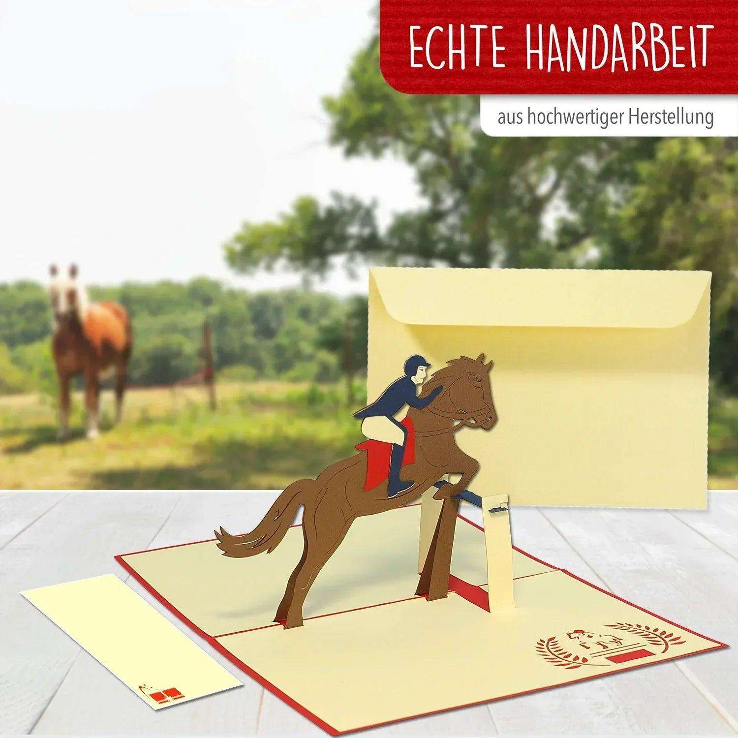 3D Pop-Up Karte Pferd Reiter, N273 - LINPopUp