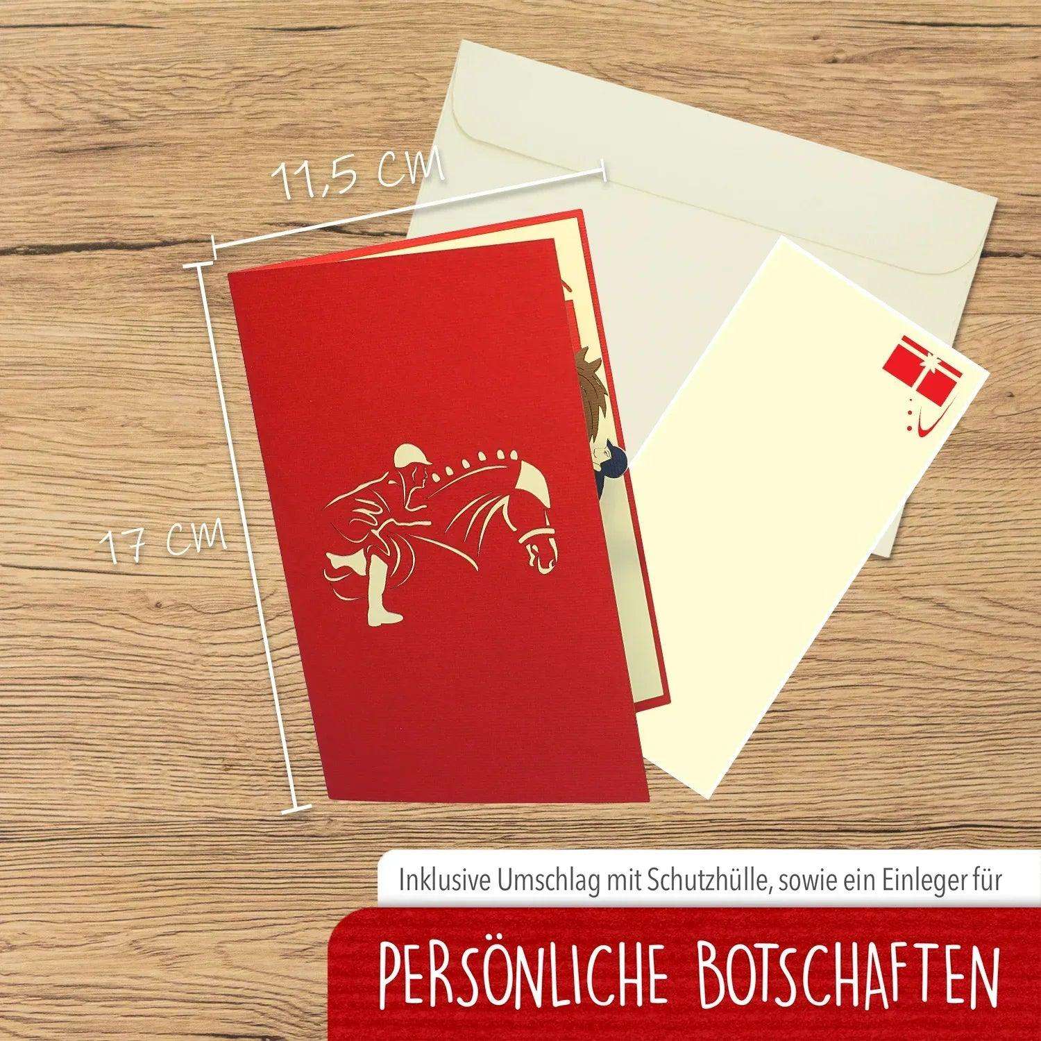 3D Pop-Up Karte Pferd Reiter, N273 - LINPopUp