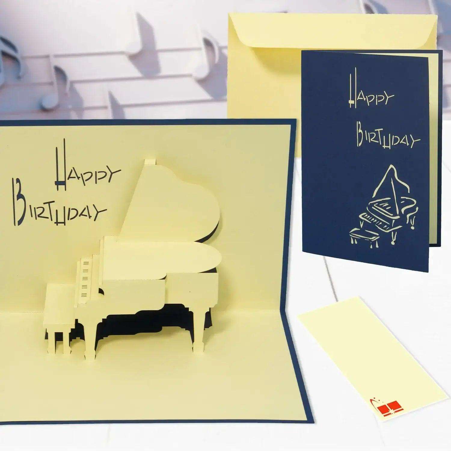 3D Pop-Up Karte Piano Klavier, N5 - LINPopUp