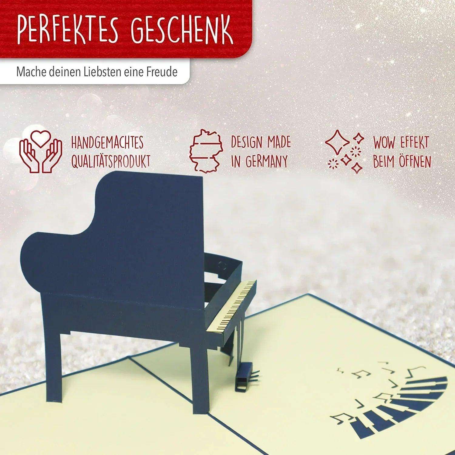 3D Pop-Up Karte Piano Klavier, N129 LINPopUp N129