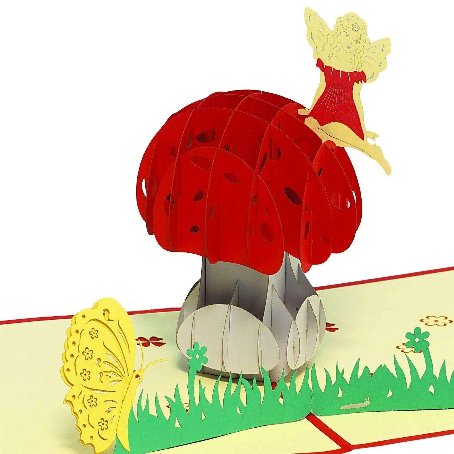 Pop Up Karte 3D Pilz & Fee – Grußkarte Geburtstag & Kinder - LINPopUp