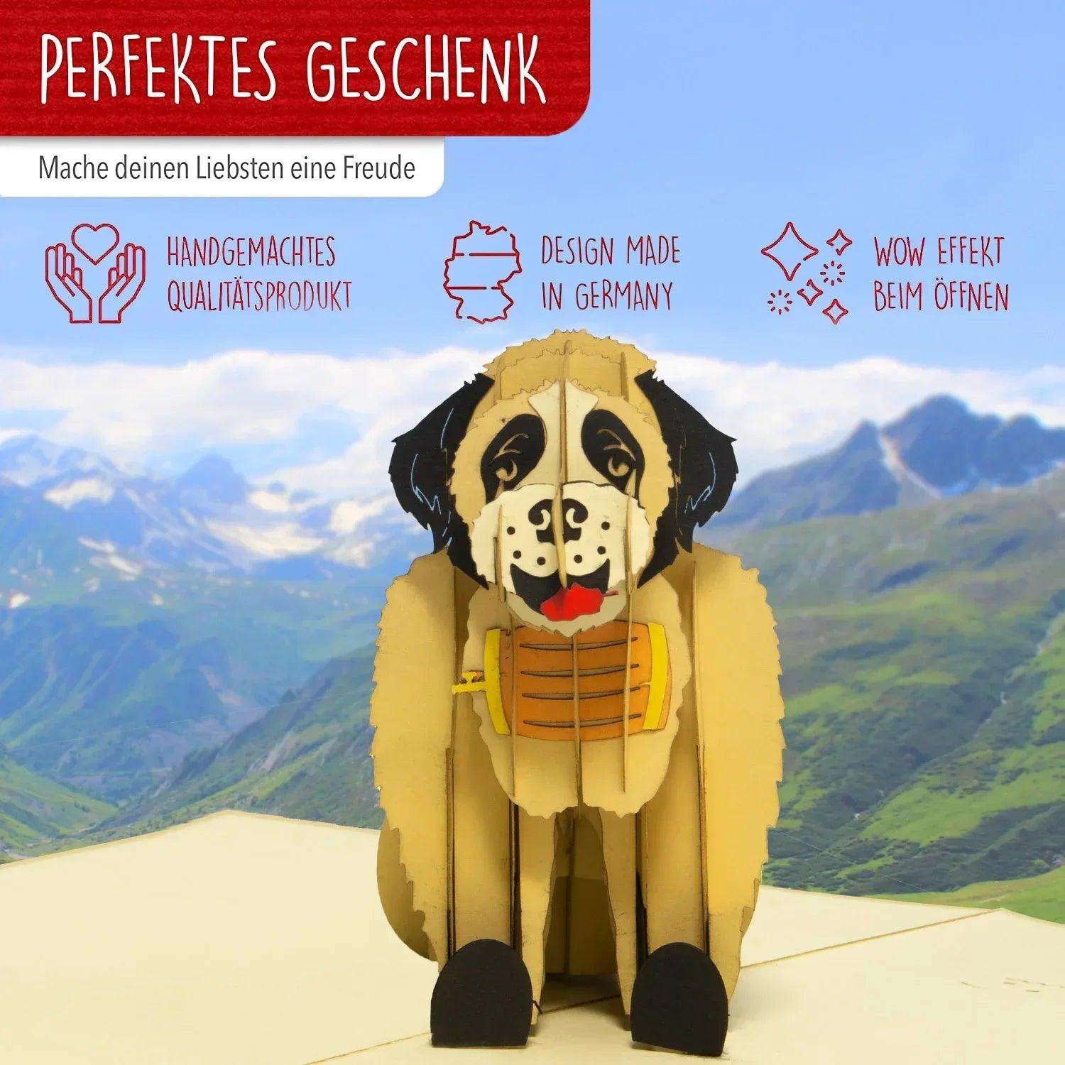 3D Pop-Up Karte Rettungshund Herz, N398 - LINPopUp