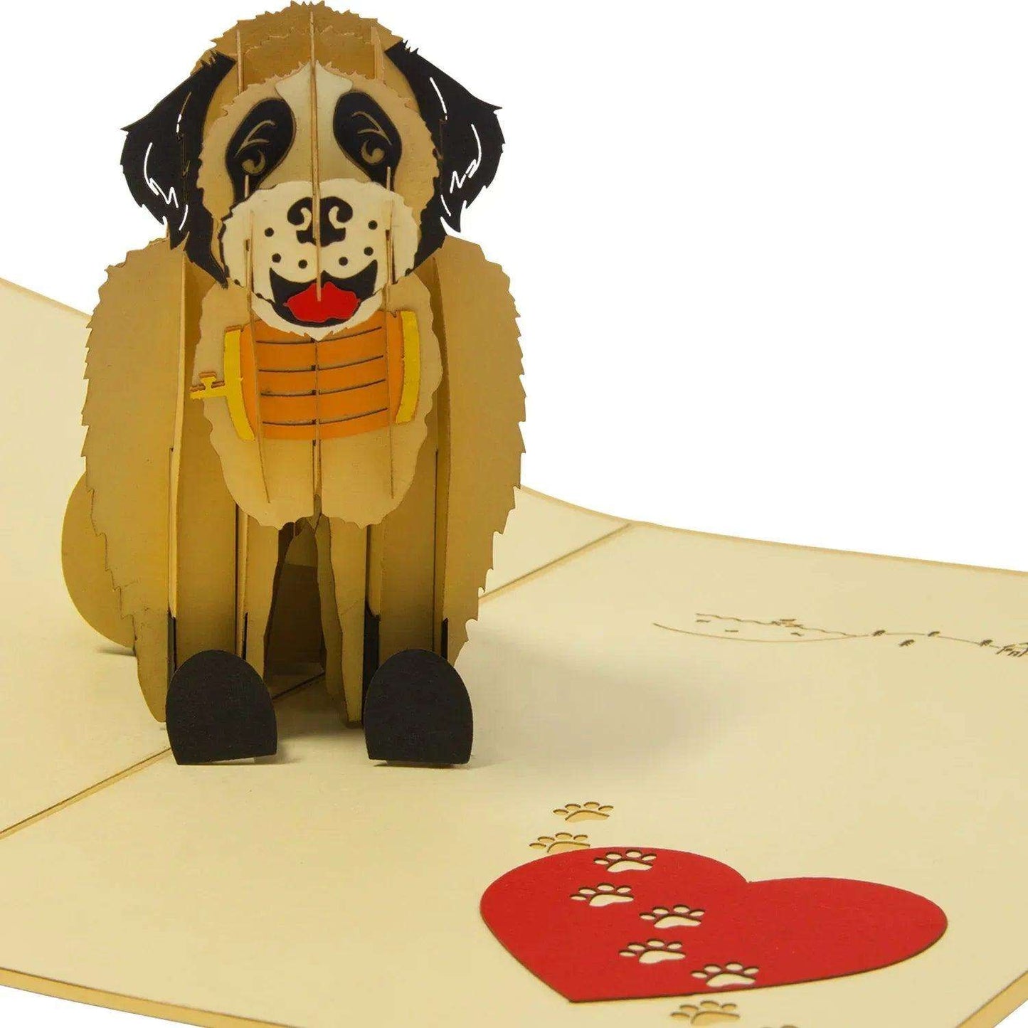 3D Pop-Up Karte Rettungshund Herz, N398 - LINPopUp
