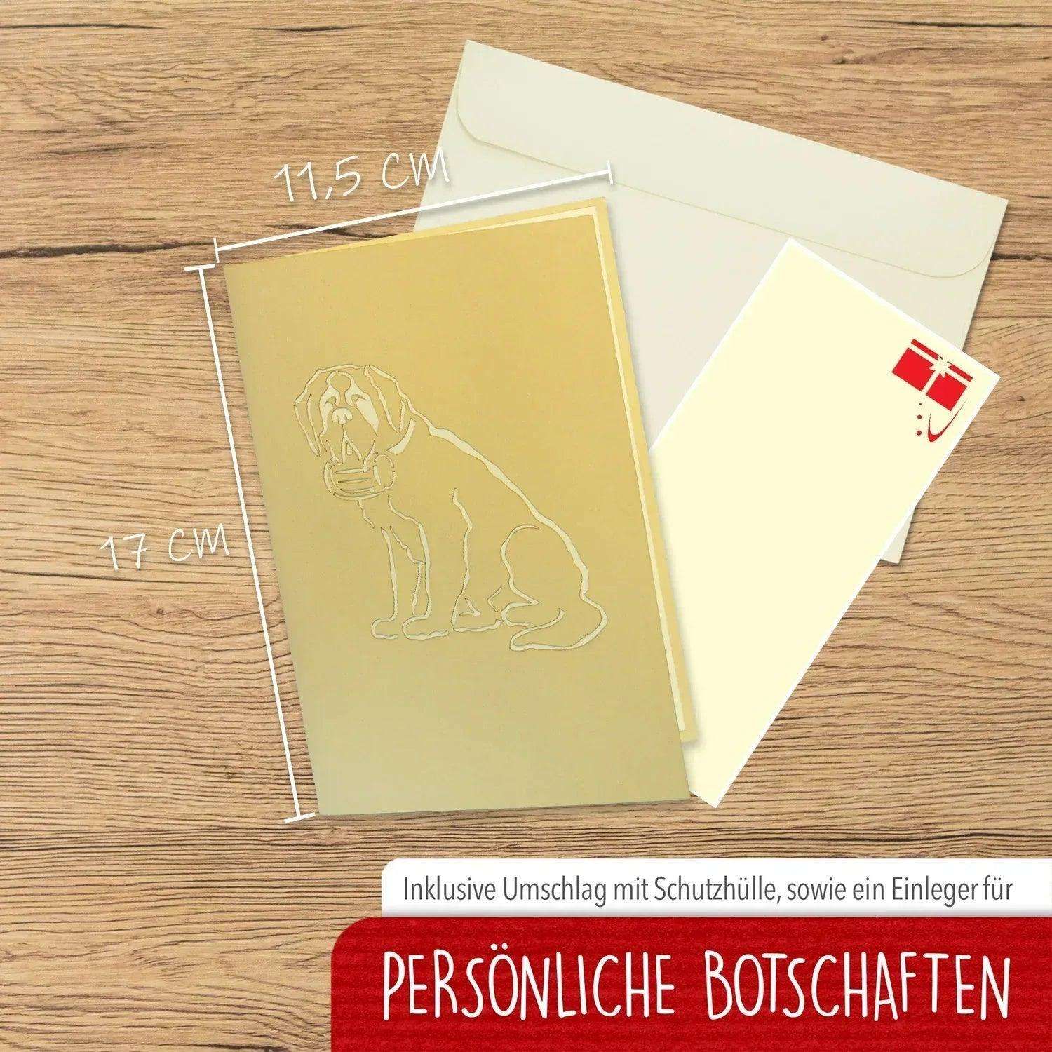 3D Pop-Up Karte Rettungshund Herz, N398 - LINPopUp