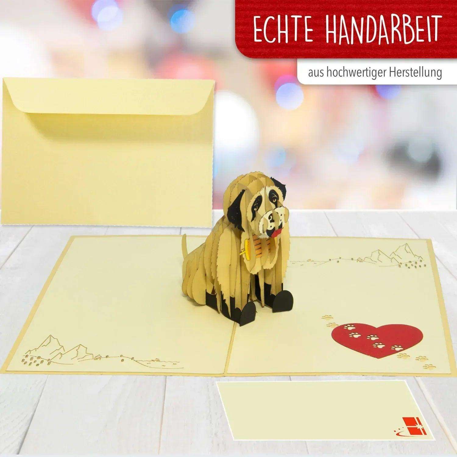 3D Pop-Up Karte Rettungshund Herz, N398 - LINPopUp