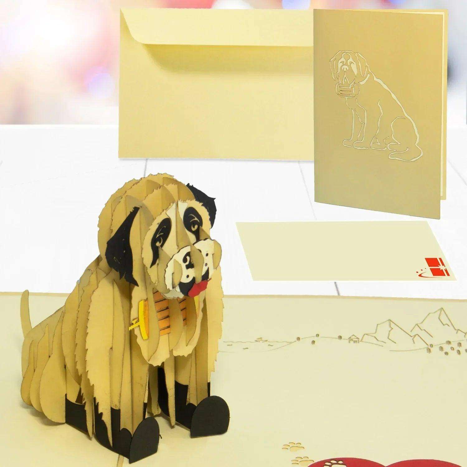 3D Pop-Up Karte Rettungshund Herz, N398 - LINPopUp