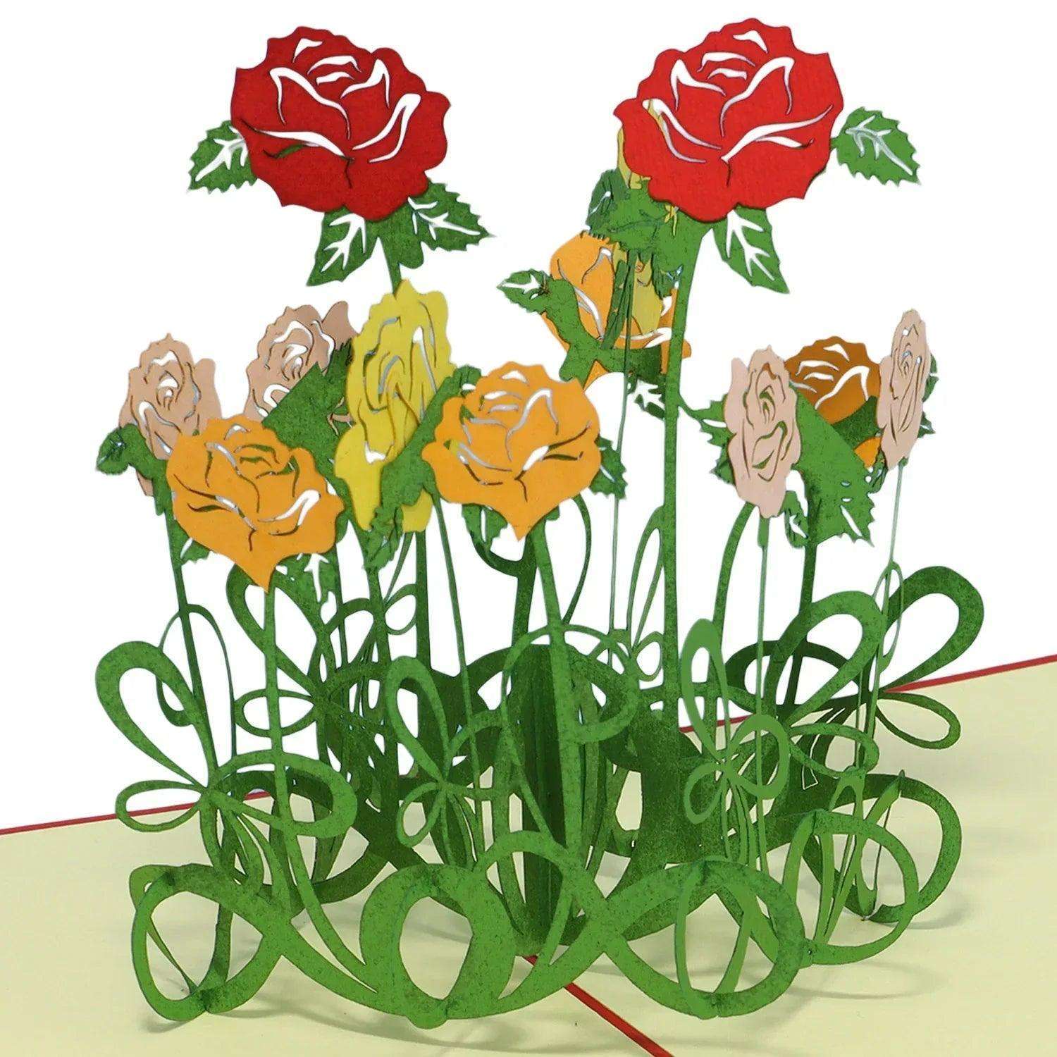 Pop Up Karte 3D Rosen Blumen – Grußkarte Valentinstag & Muttertag LINPopUp 17352-N233