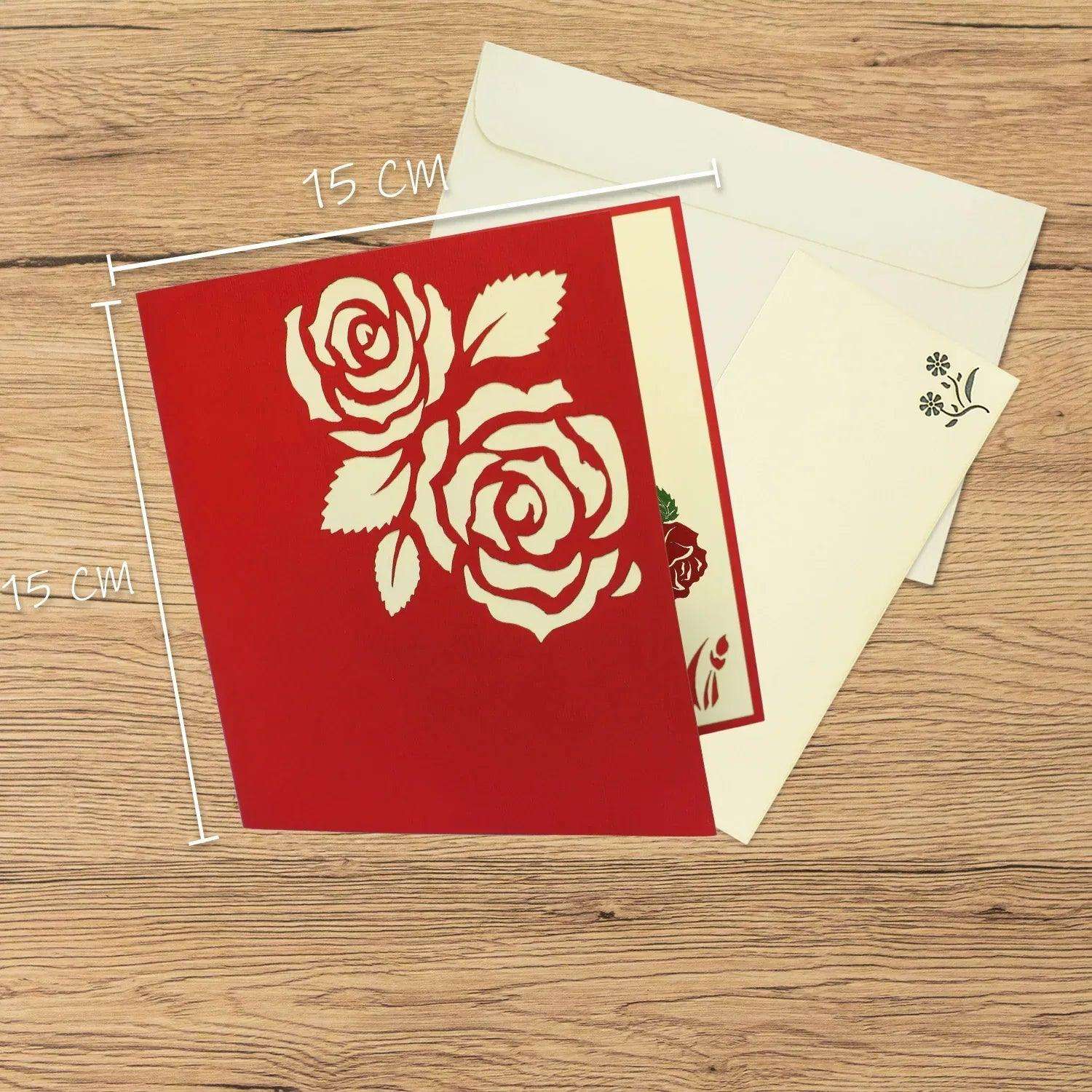Pop Up Karte 3D Rosen Blumen – Grußkarte Valentinstag & Muttertag LINPopUp 17352-N233