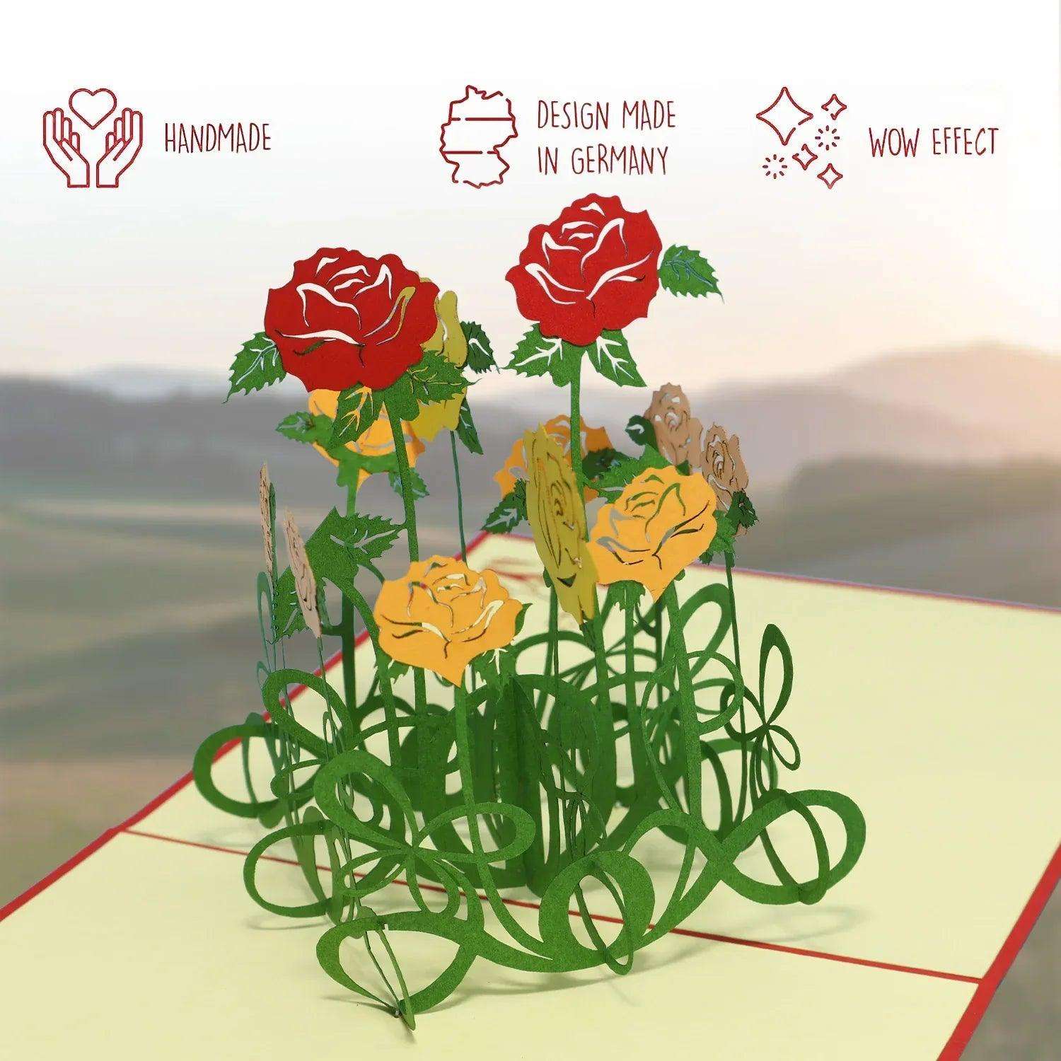 Pop Up Karte 3D Rosen Blumen – Grußkarte Valentinstag & Muttertag LINPopUp 17352-N233