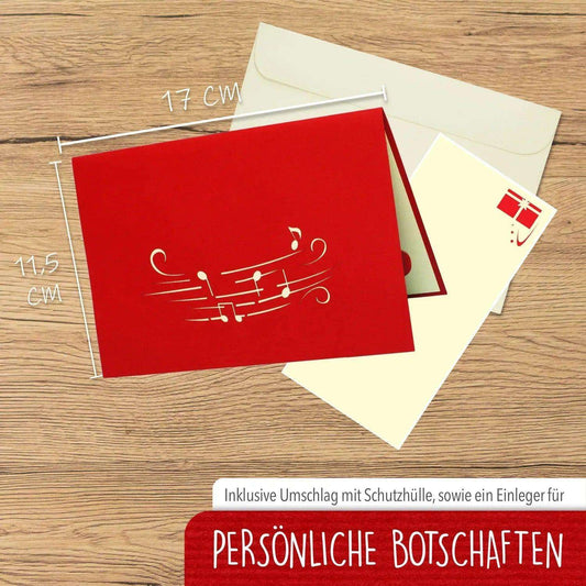 3D Pop-Up Karte Saxophon Musiker, N220 - LINPopUp