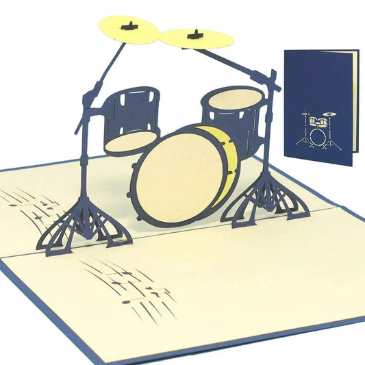 3D Pop-Up Karte Schlagzeug Drums, N282 - LINPopUp