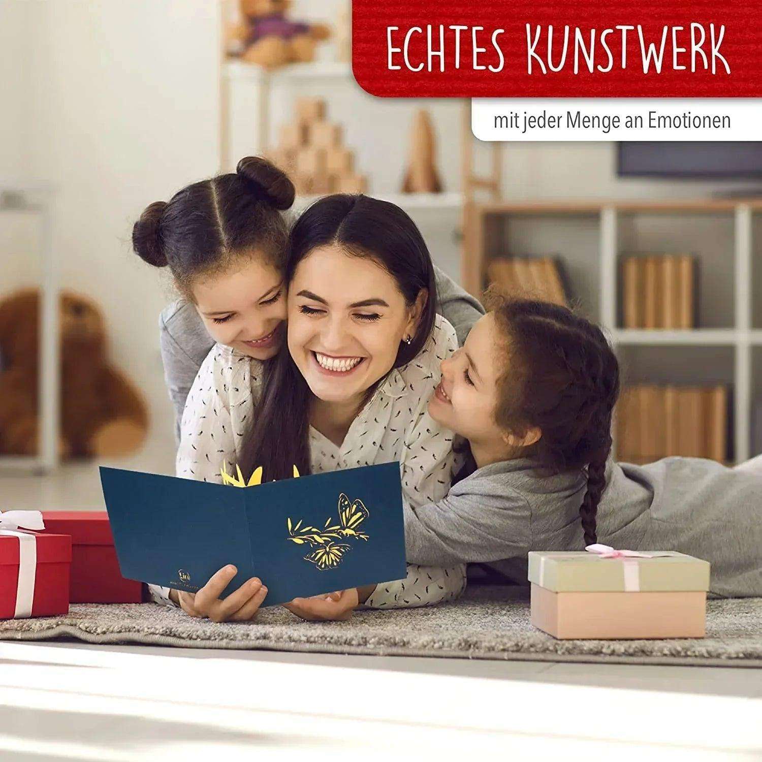 Pop Up Karte 3D Schmetterlinge – Grußkarte Geburtstag & Muttertag - LINPopUp