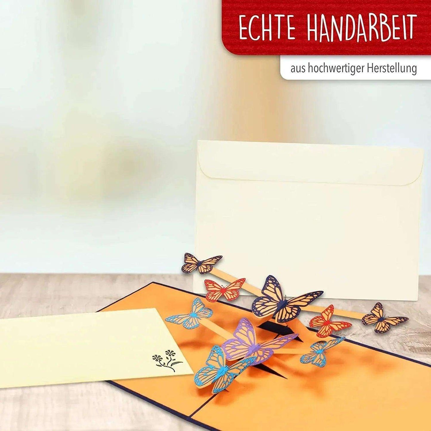 Pop Up Karte 3D Schmetterlinge – Grußkarte Geburtstag & Muttertag - LINPopUp