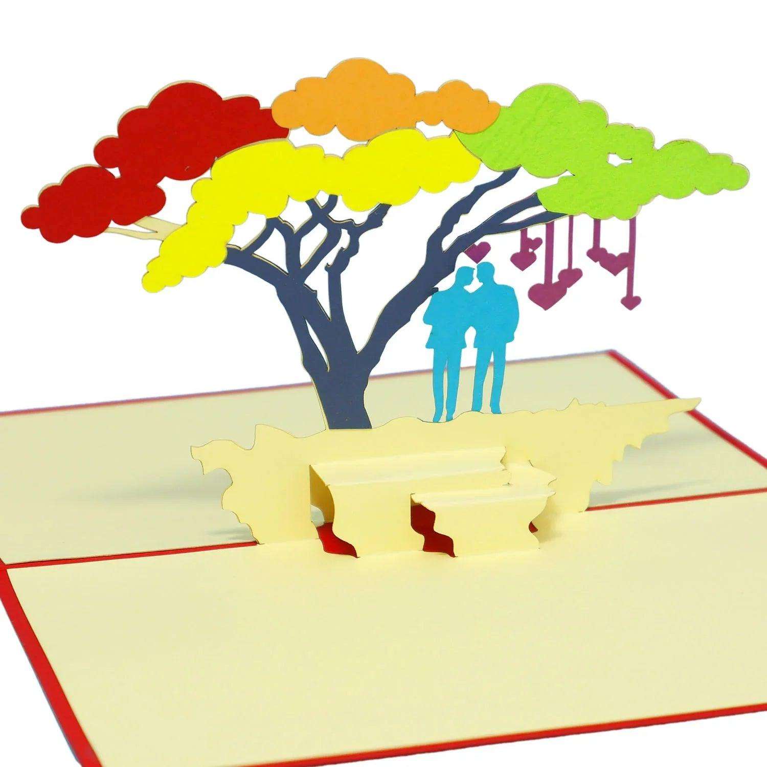 3D Pop-Up Karte Schwules Paar Regenbogen, N208 LINPopUp N208