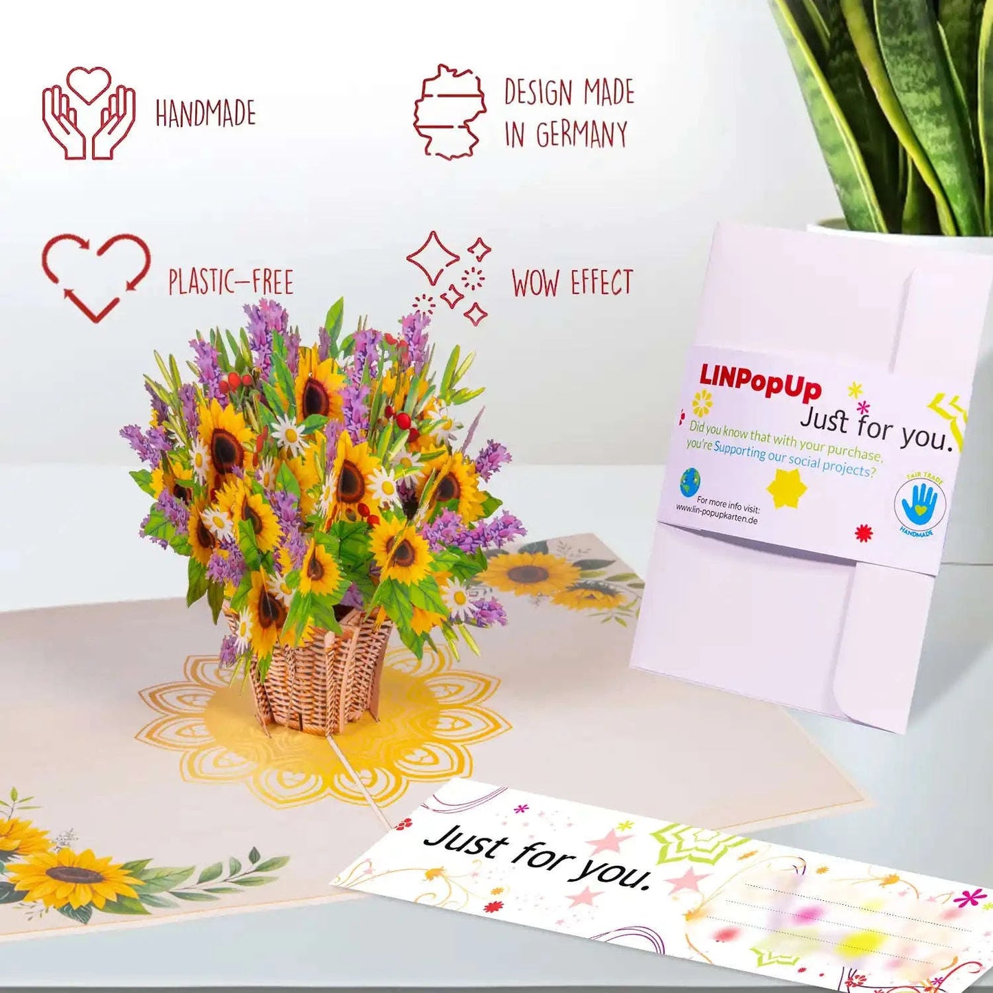 Pop Up Karte 3D Sonnenblumen – Grußkarte Geburtstag & Muttertag | LINPopUp LINPopUp 17576-N335
