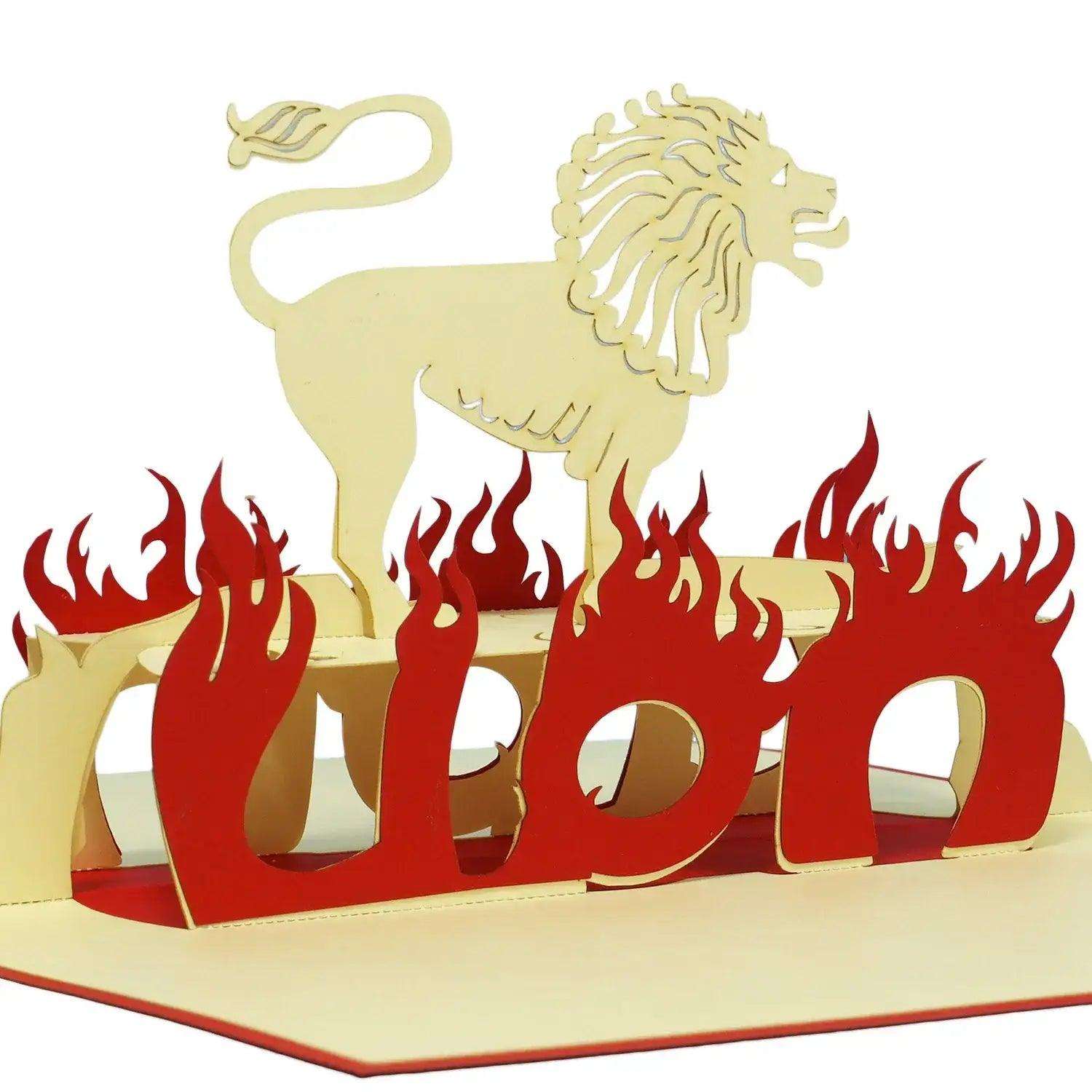 3D Pop-Up Karte Sternzeichen Löwe, N200 - LINPopUp