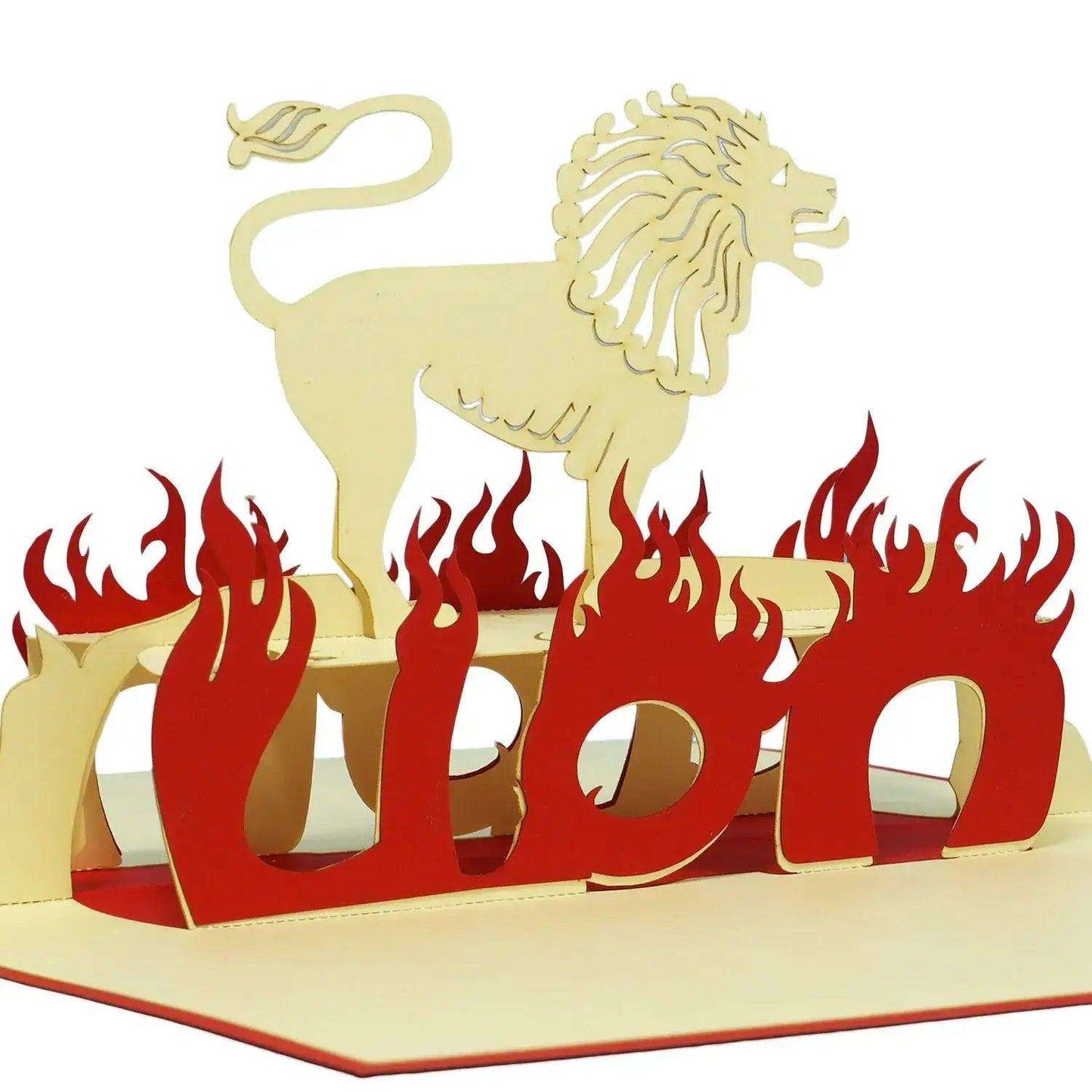 3D Pop-Up Karte Sternzeichen Löwe, N200 - LINPopUp