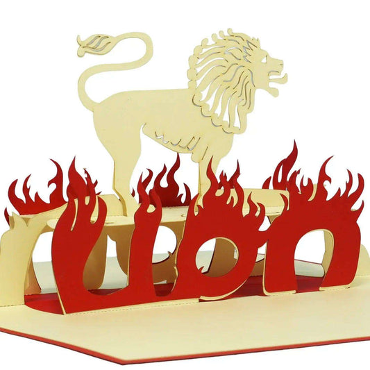 3D Pop-Up Karte Sternzeichen Löwe, N200 - LINPopUp