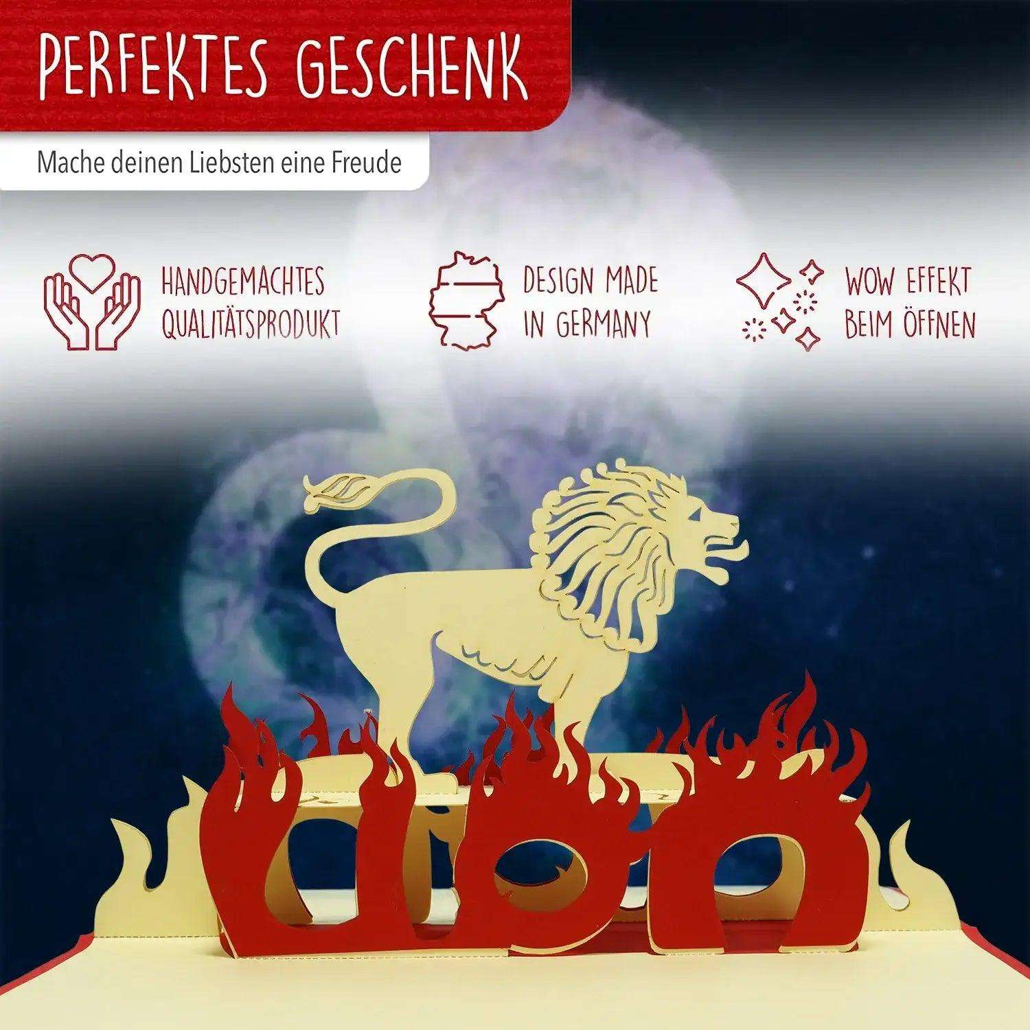 3D Pop-Up Karte Sternzeichen Löwe, N200 - LINPopUp