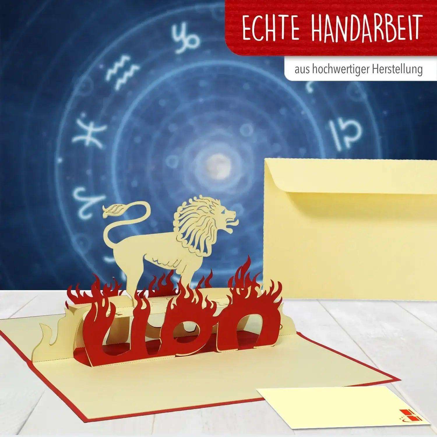 3D Pop-Up Karte Sternzeichen Löwe, N200 - LINPopUp