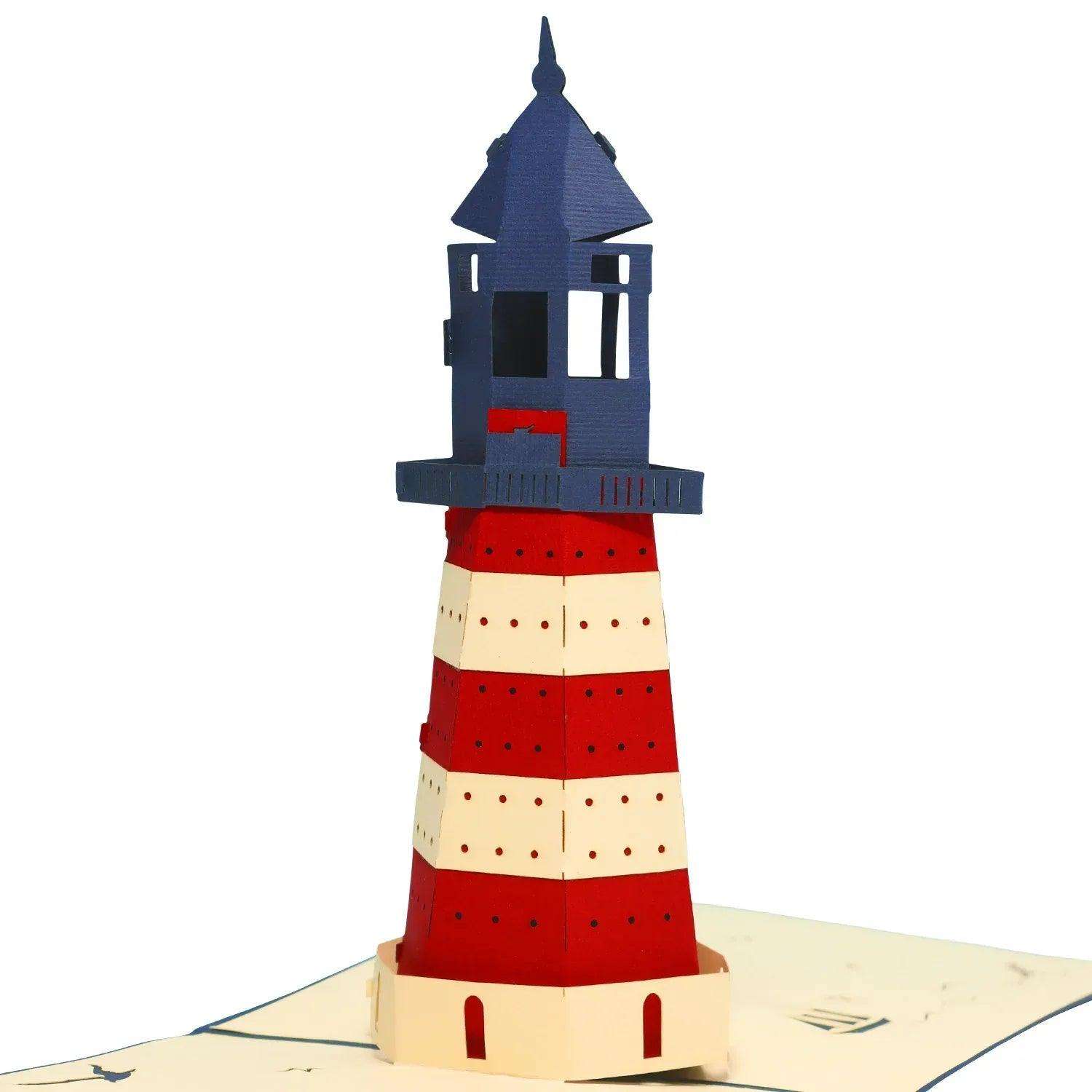 3D Pop-Up Karte, Strand, Urlaub & Entspannung, Leuchtturm, N119 LINPopUp N119