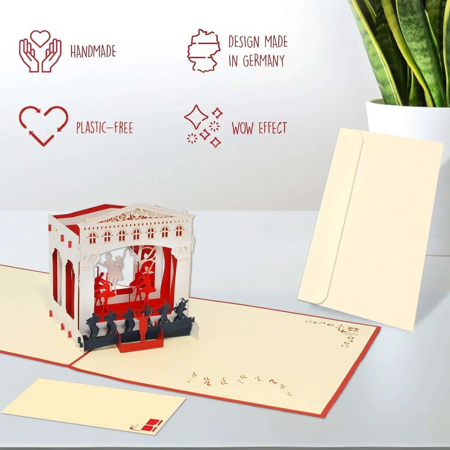 3D Pop-Up Karte Theater Theaterbühne, N262 - LINPopUp