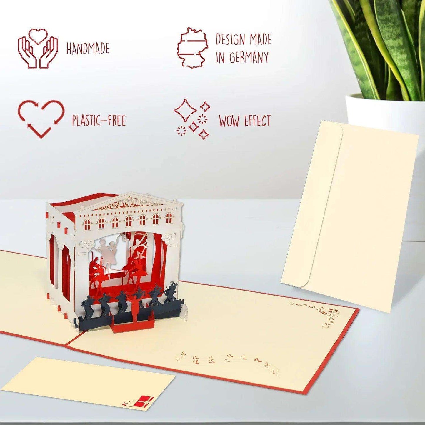 3D Pop-Up Karte Theater Theaterbühne, N262 - LINPopUp