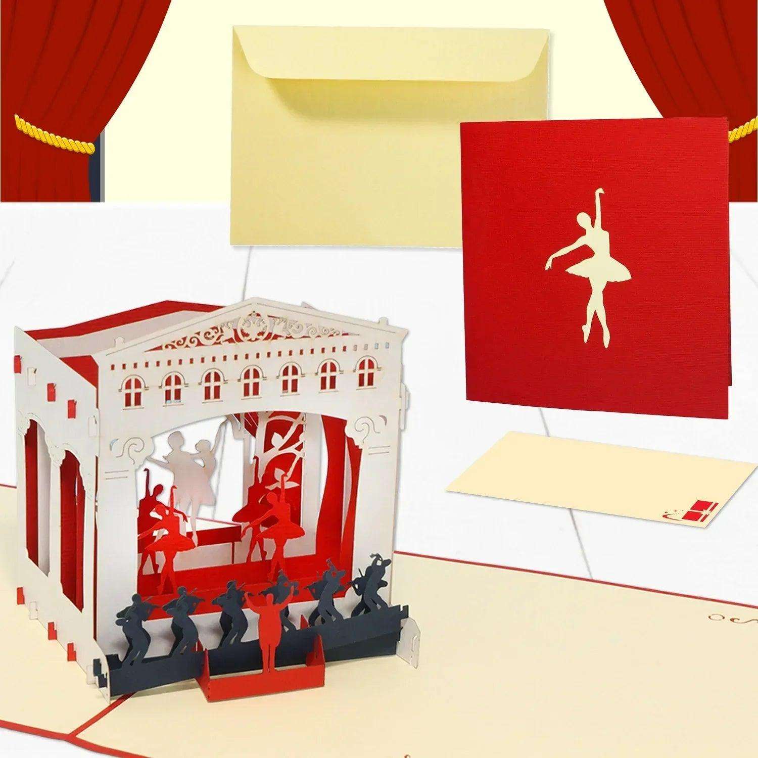 3D Pop-Up Karte Theater Theaterbühne, N262 - LINPopUp