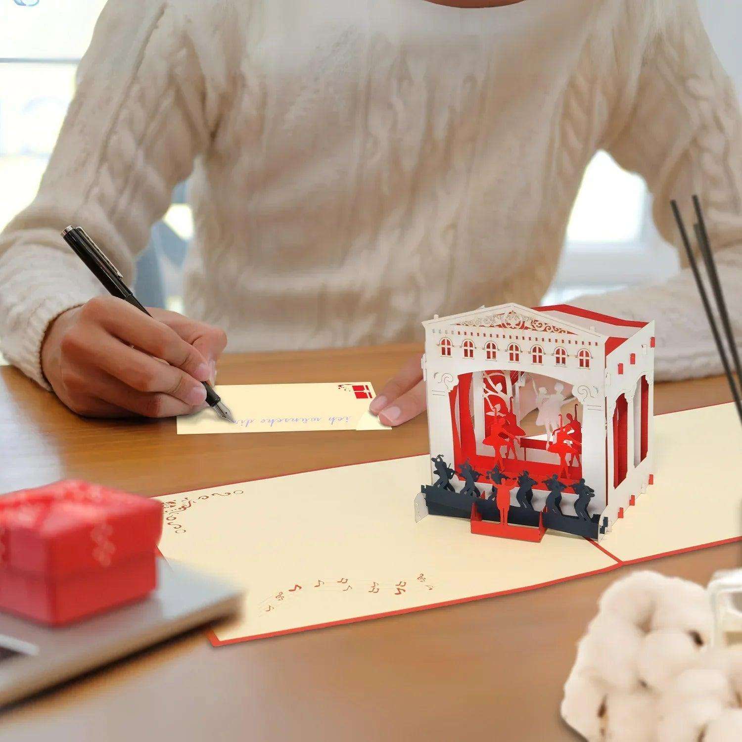 3D Pop-Up Karte Theater Theaterbühne, N262 - LINPopUp