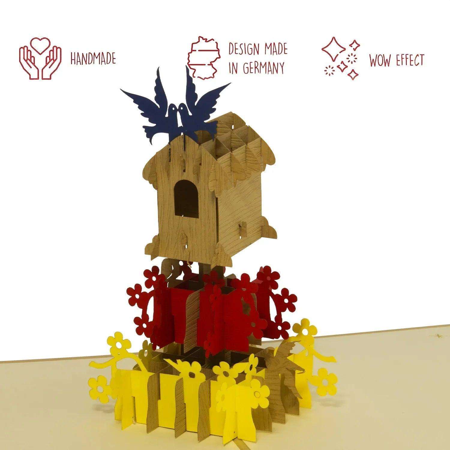 3D Pop-Up Karte Vogelhaus, N144 - LINPopUp