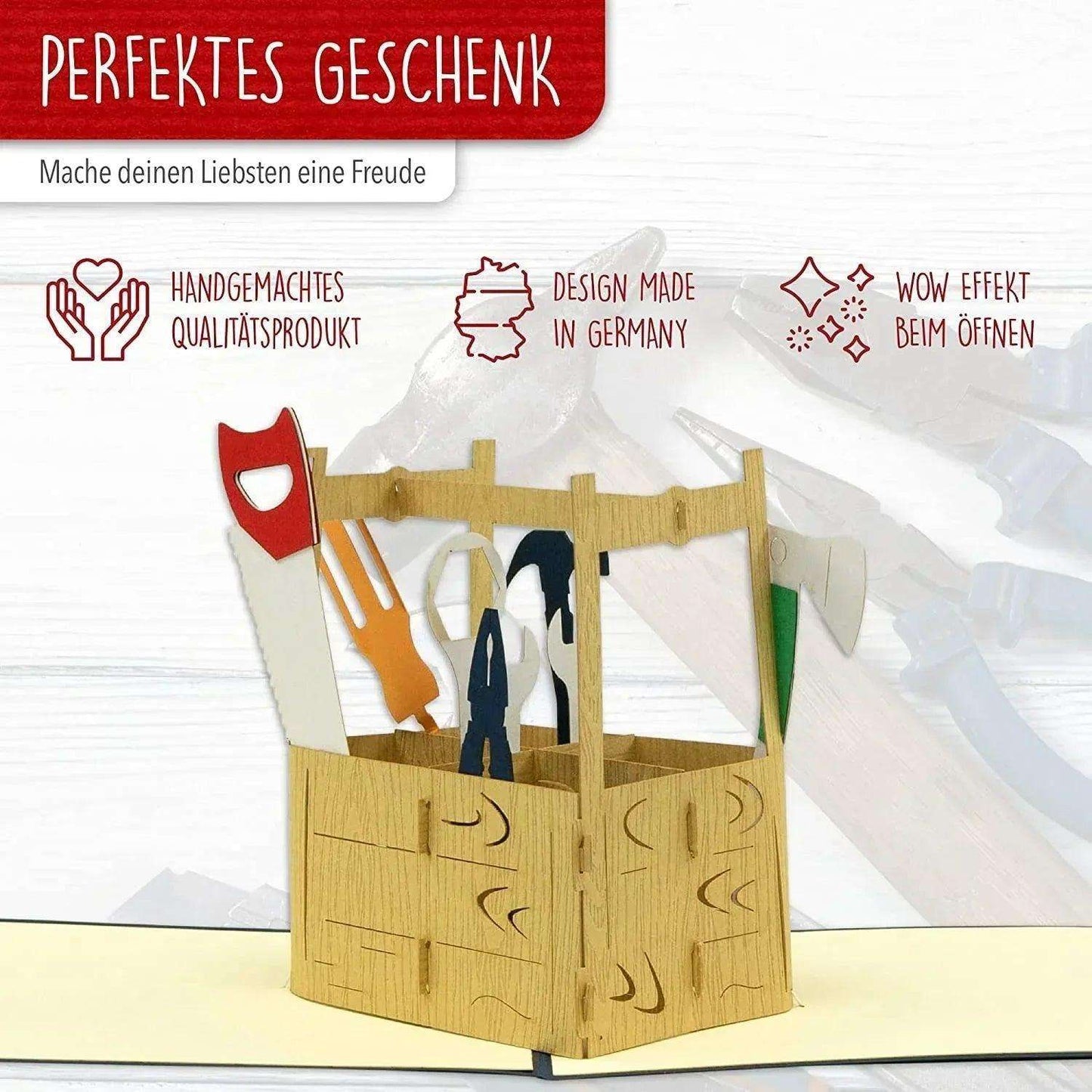 3D Pop-Up Karte  Werkzeugkasten, N271 - LINPopUp