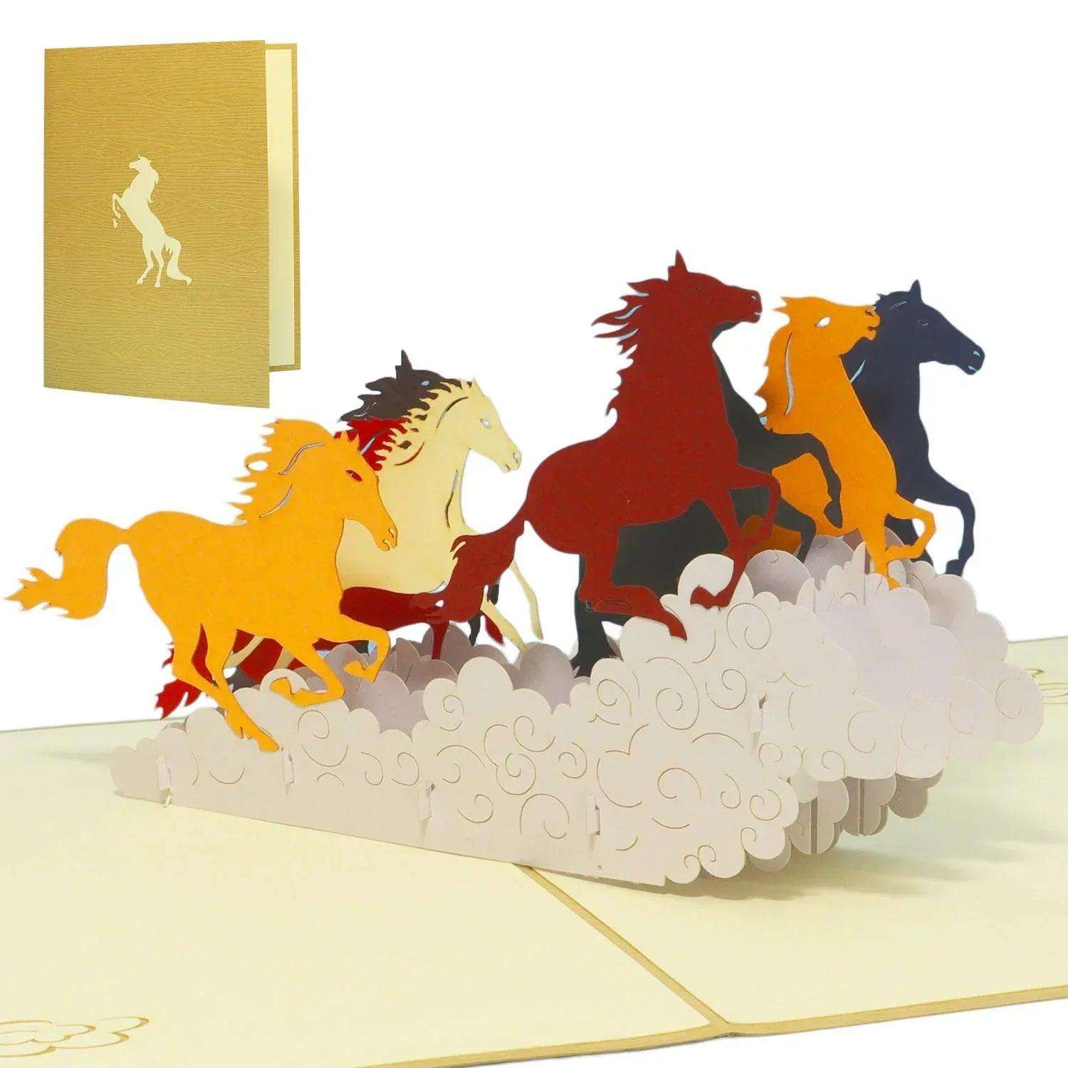 3D Pop-Up Karte Wildpferde, N143 LINPopUp N143