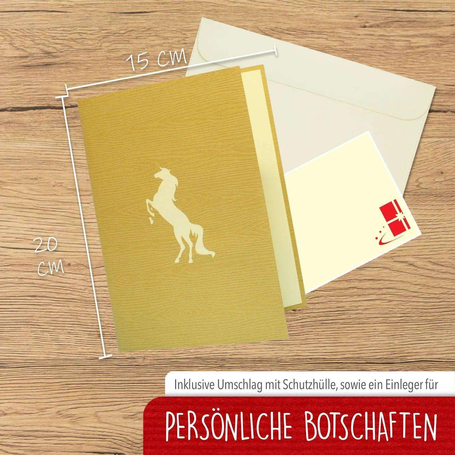 3D Pop-Up Karte Wildpferde, N143 LINPopUp N143