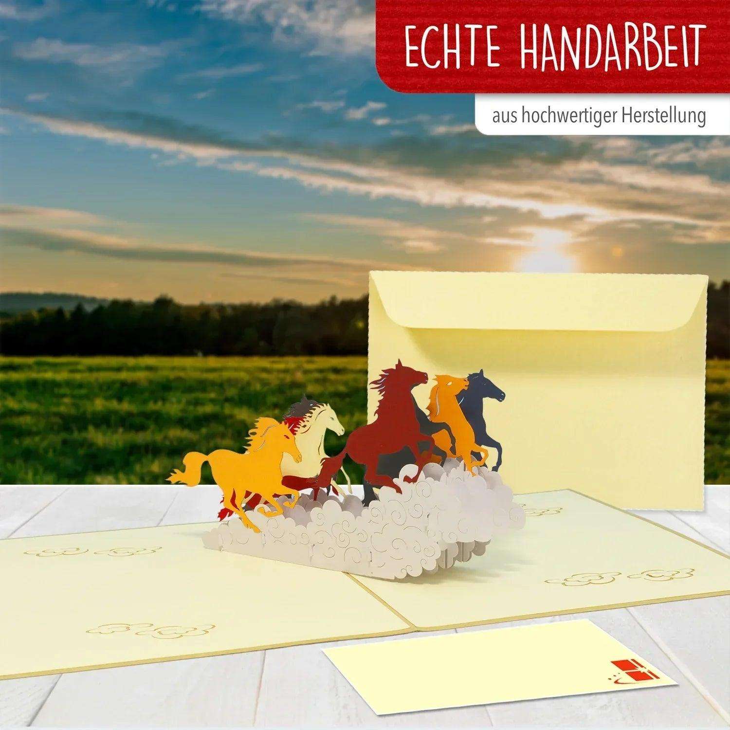3D Pop-Up Karte Wildpferde, N143 - LINPopUp