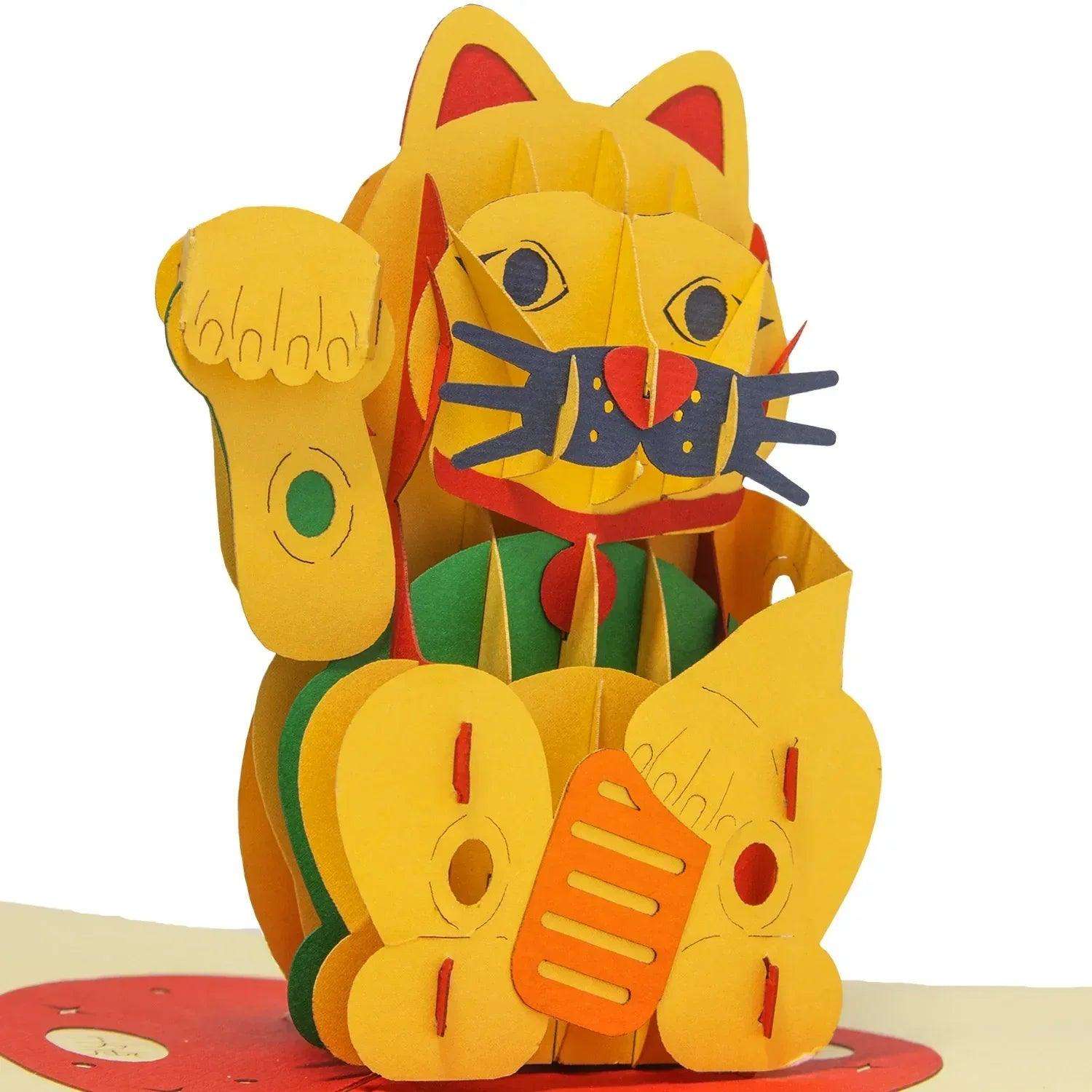 3D Pop-Up Karte Winkekatze Glücksbringer, N308 LINPopUp N308