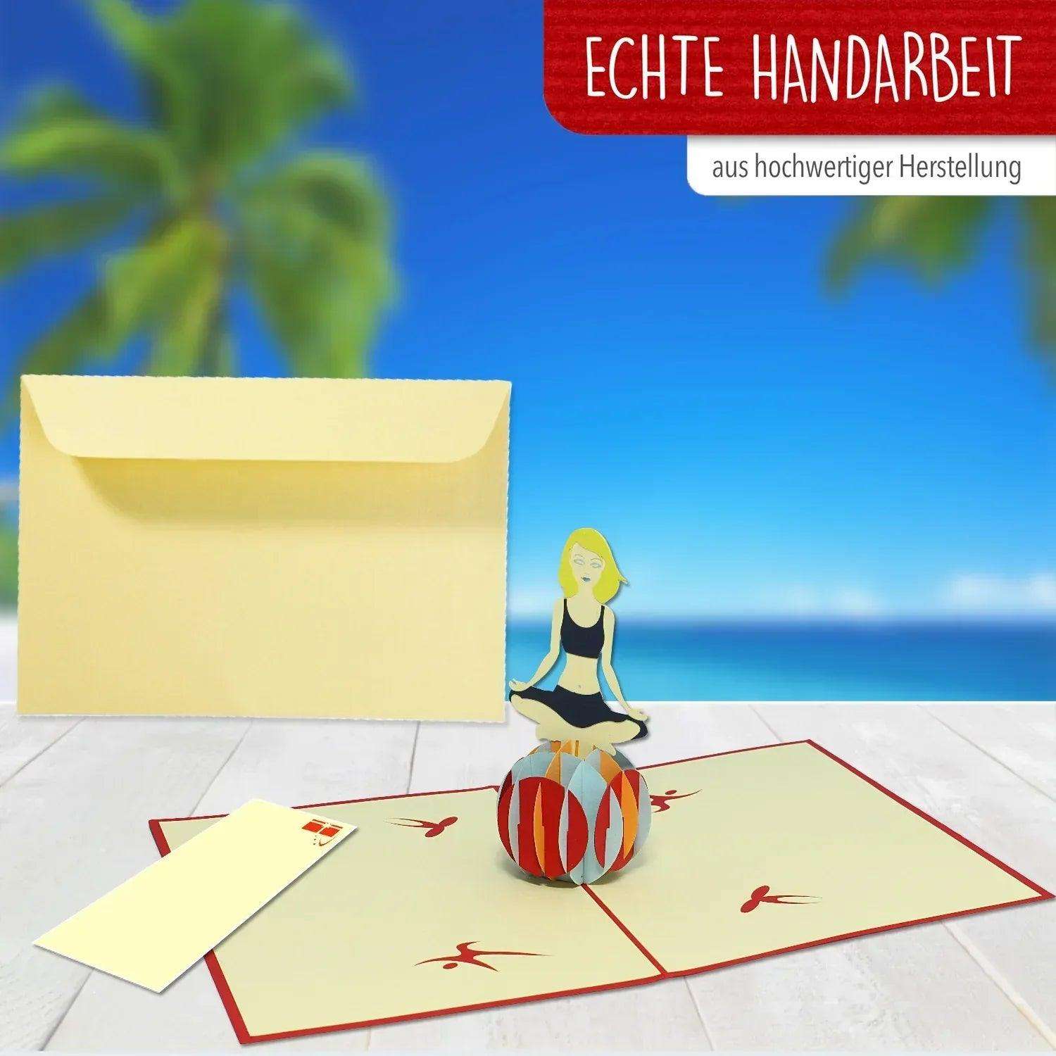 3D Pop-Up Karte Yoga Gymnastikball, N279 - LINPopUp