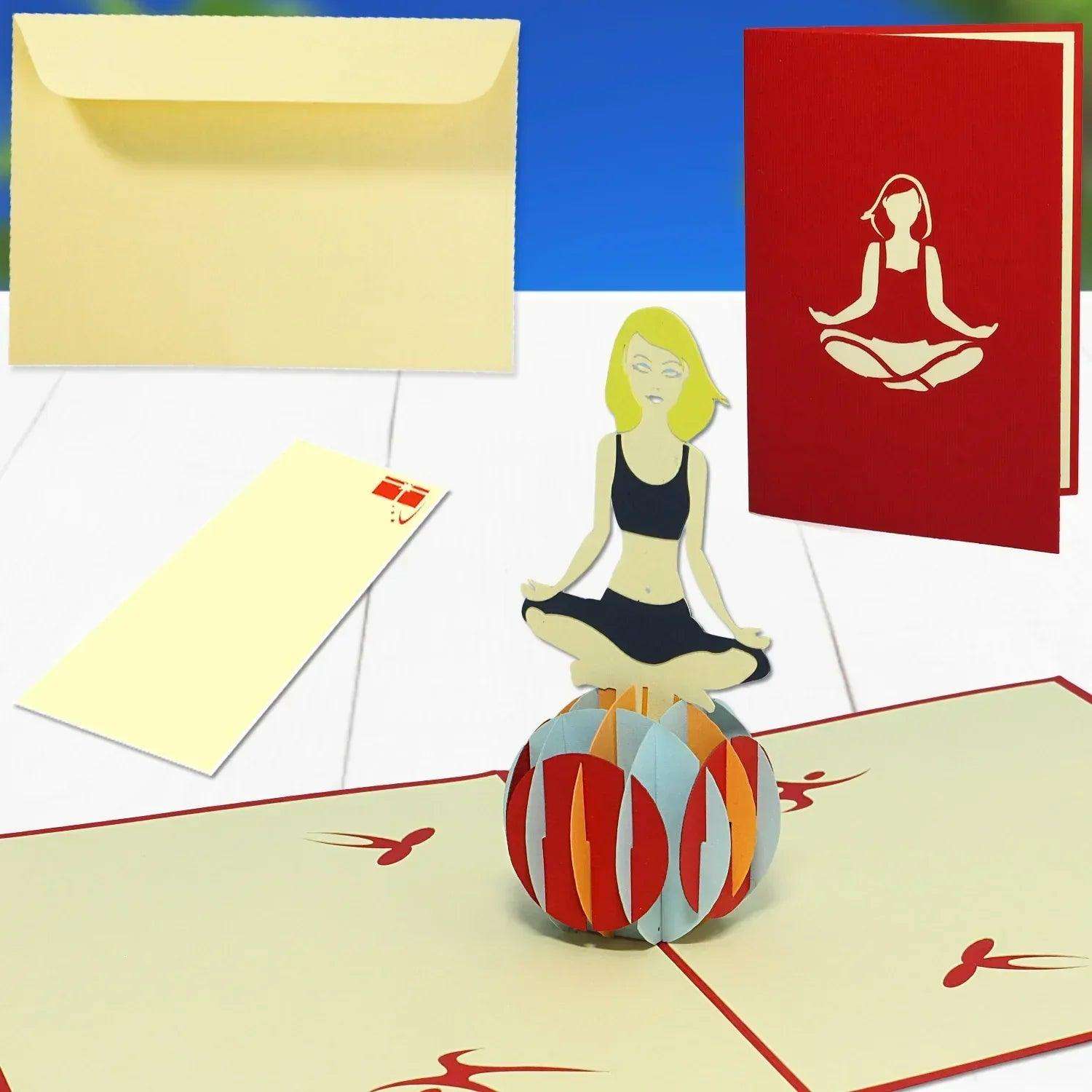 3D Pop-Up Karte Yoga Gymnastikball, N279 - LINPopUp