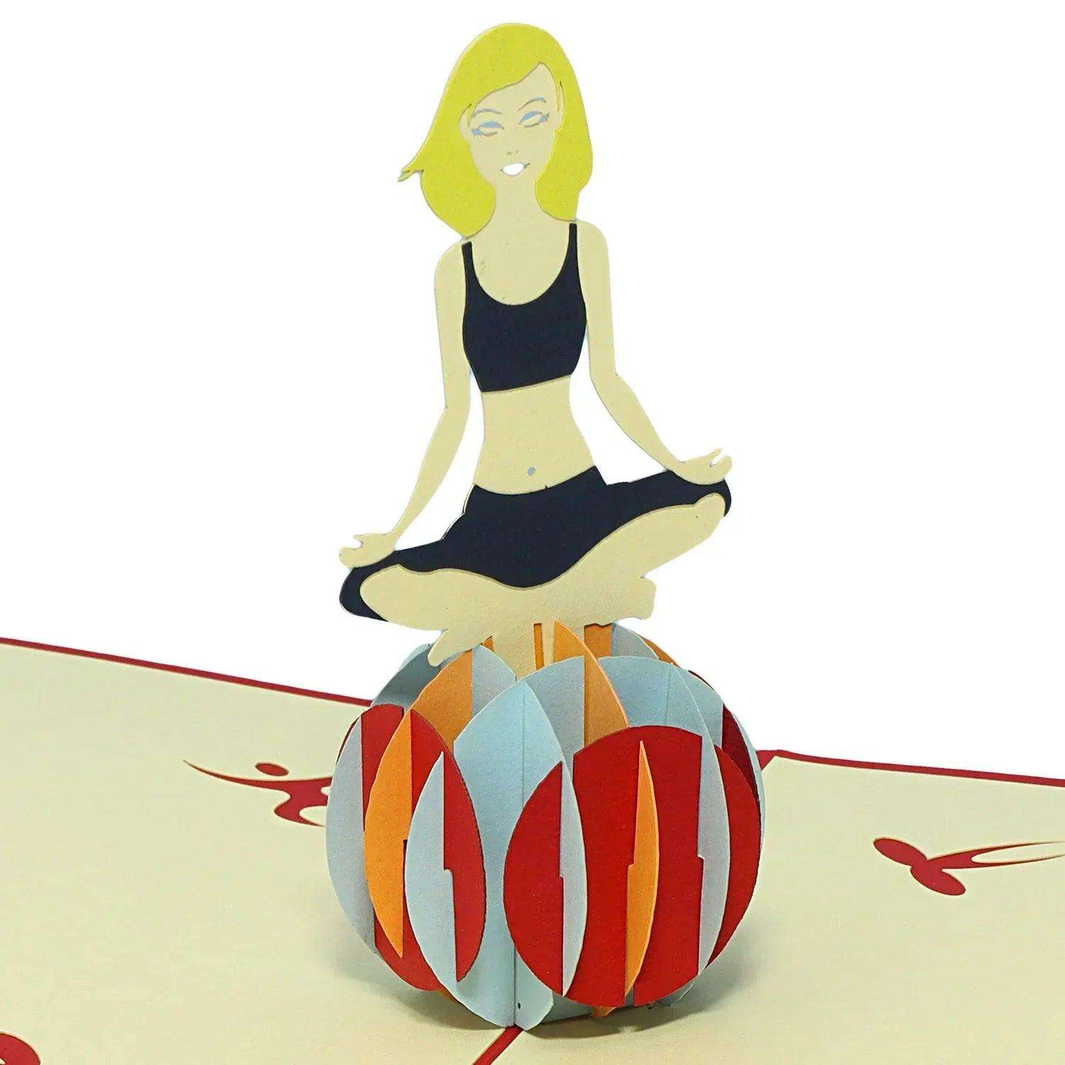 3D Pop-Up Karte Yoga Gymnastikball, N279 - LINPopUp