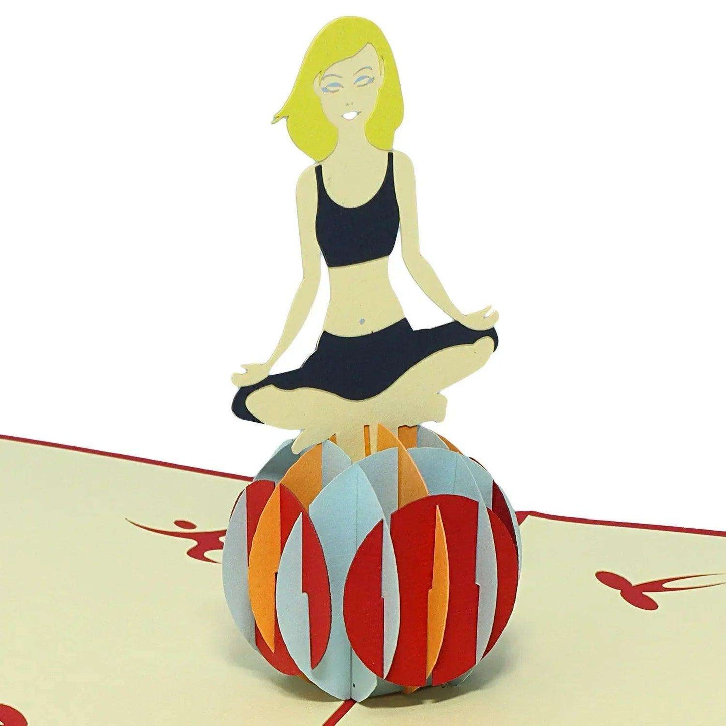 3D Pop-Up Karte Yoga Gymnastikball, N279 - LINPopUp