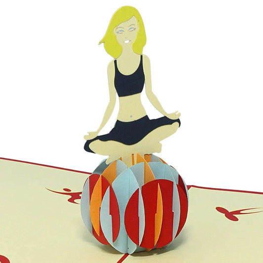 3D Pop-Up Karte Yoga Gymnastikball, N279 - LINPopUp