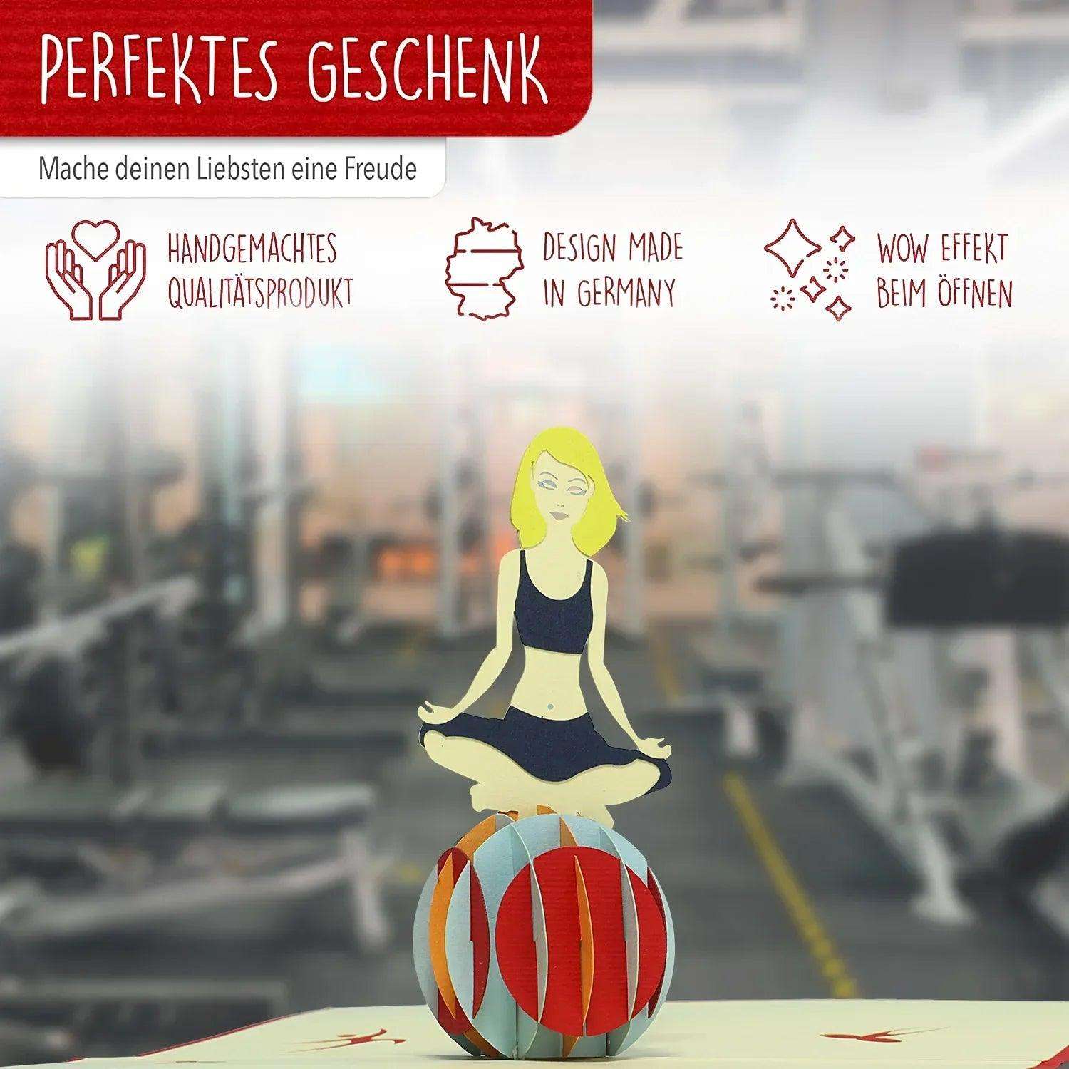 3D Pop-Up Karte Yoga Gymnastikball, N279 - LINPopUp