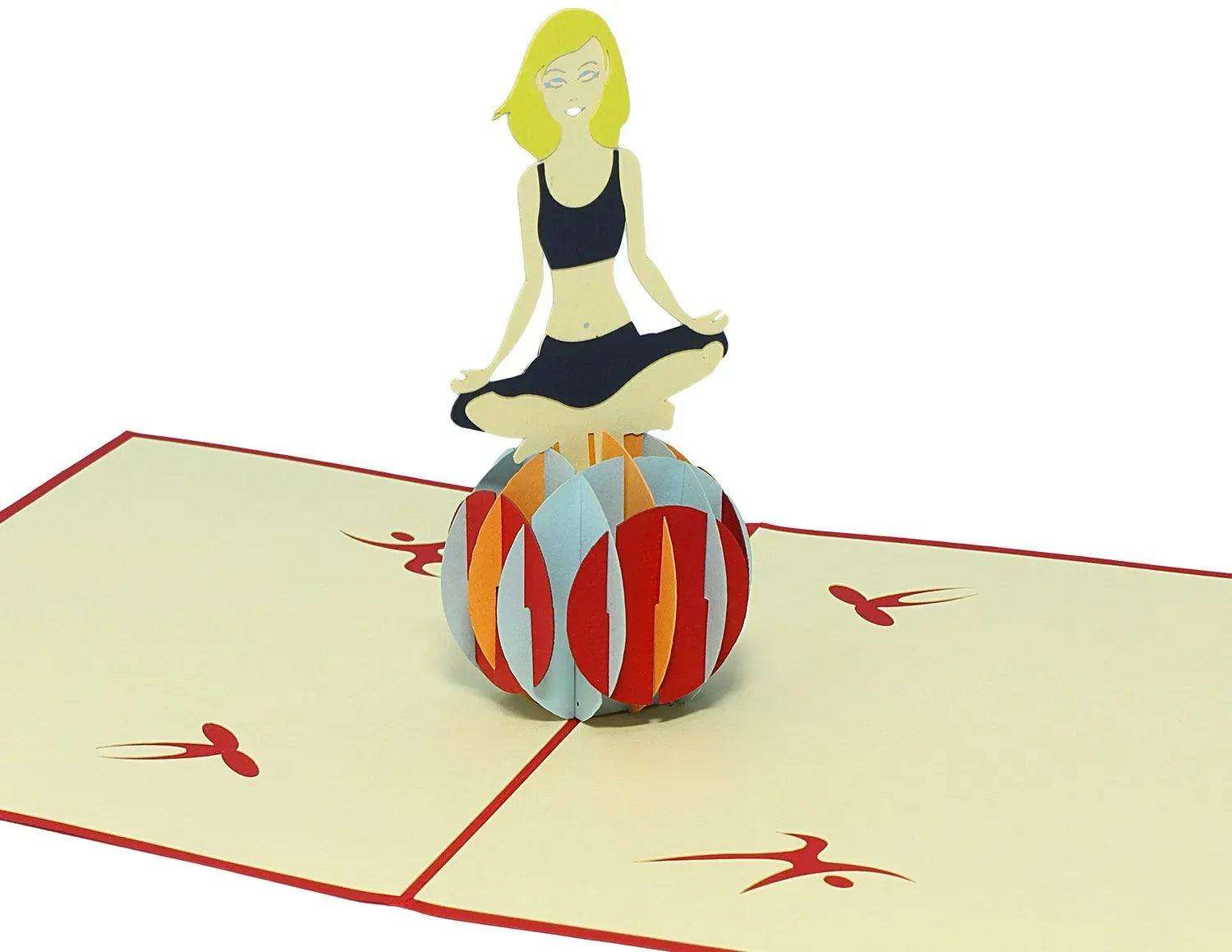 3D Pop-Up Karte Yoga Gymnastikball, N279 - LINPopUp