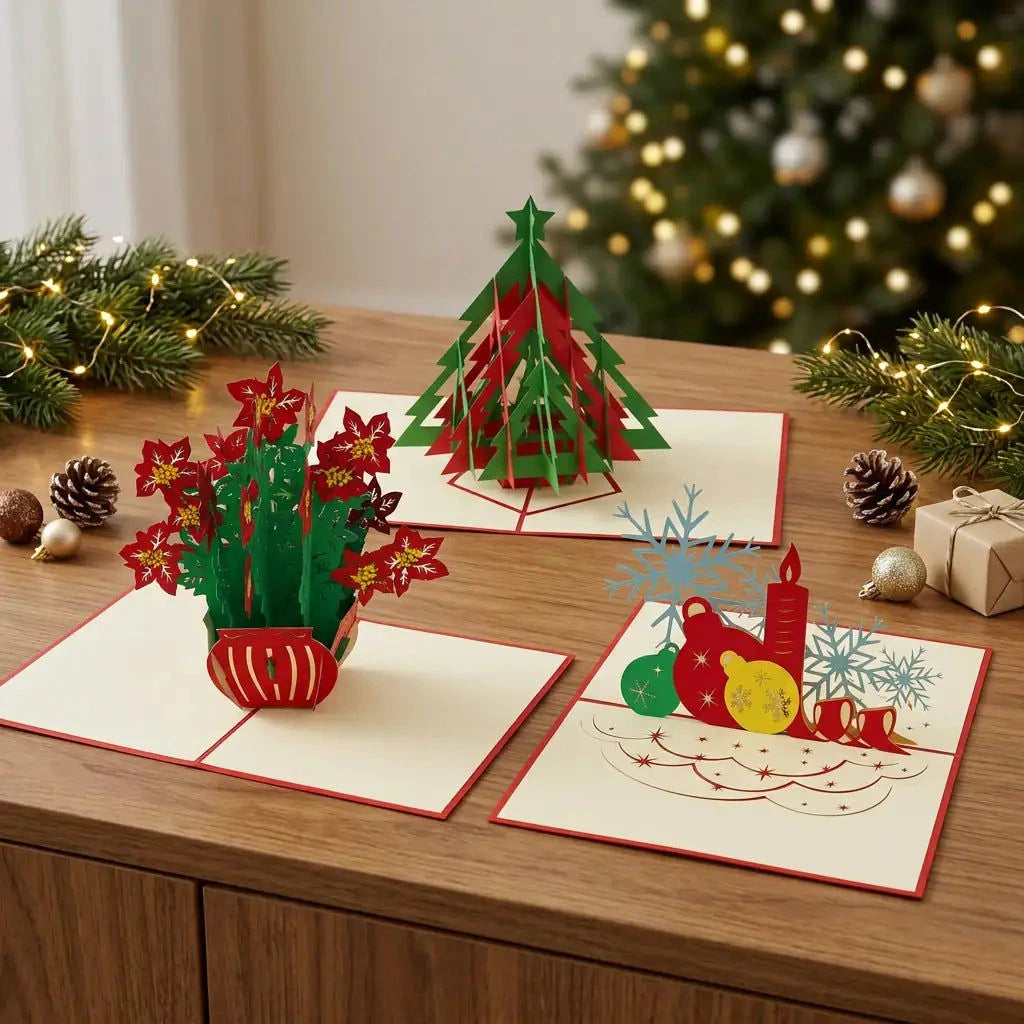 3er-Weihnachtskarten-Set Festlicher Weihnachtsglanz LINPopUp S5
